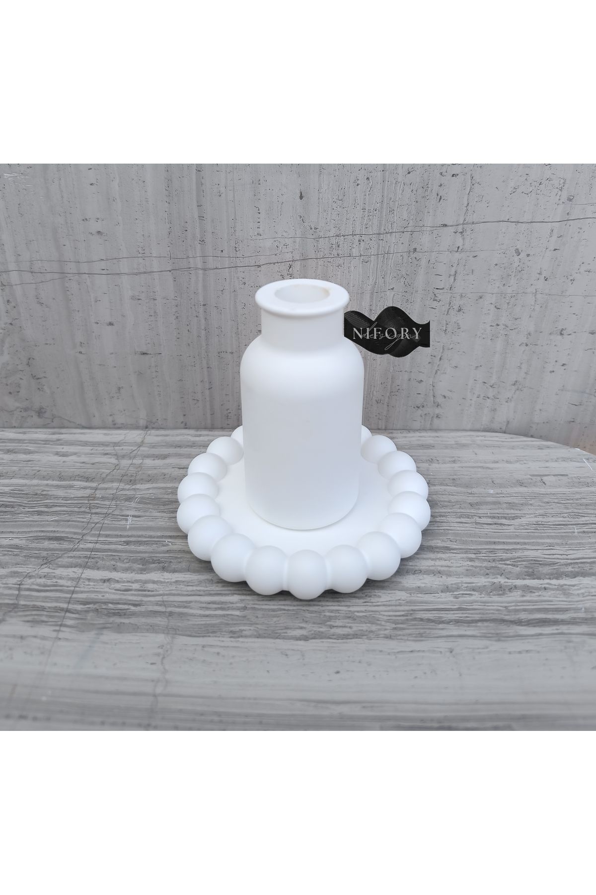 Nifory 520-N050 Dekoratif Beton Sunum Aksesuar Set Beton Biblo Organizer Takımı Çok Amaçlı Dekoratif Set