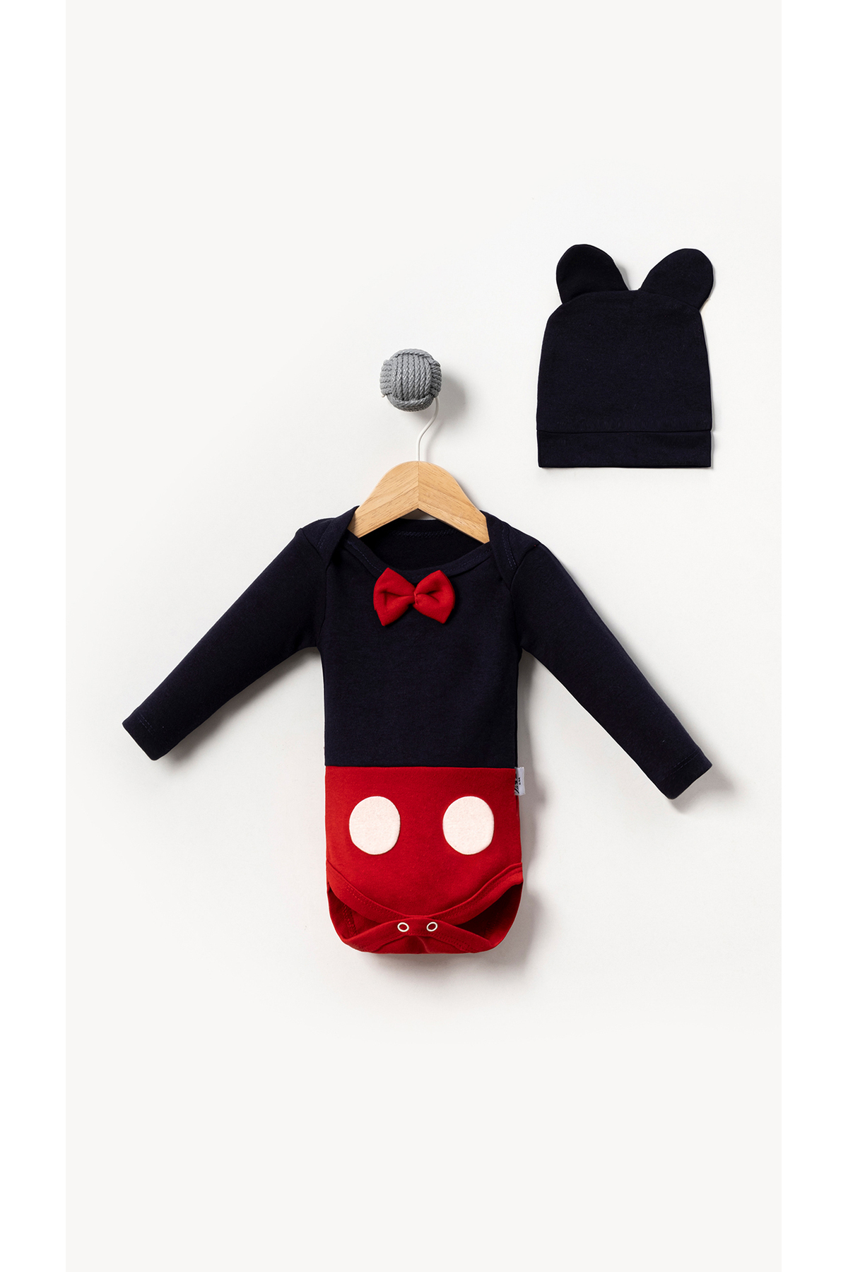 Bubito Mickey Görselli Şapkalı 2'li Bebek Badi fotoğrafı 2 (önizleme)