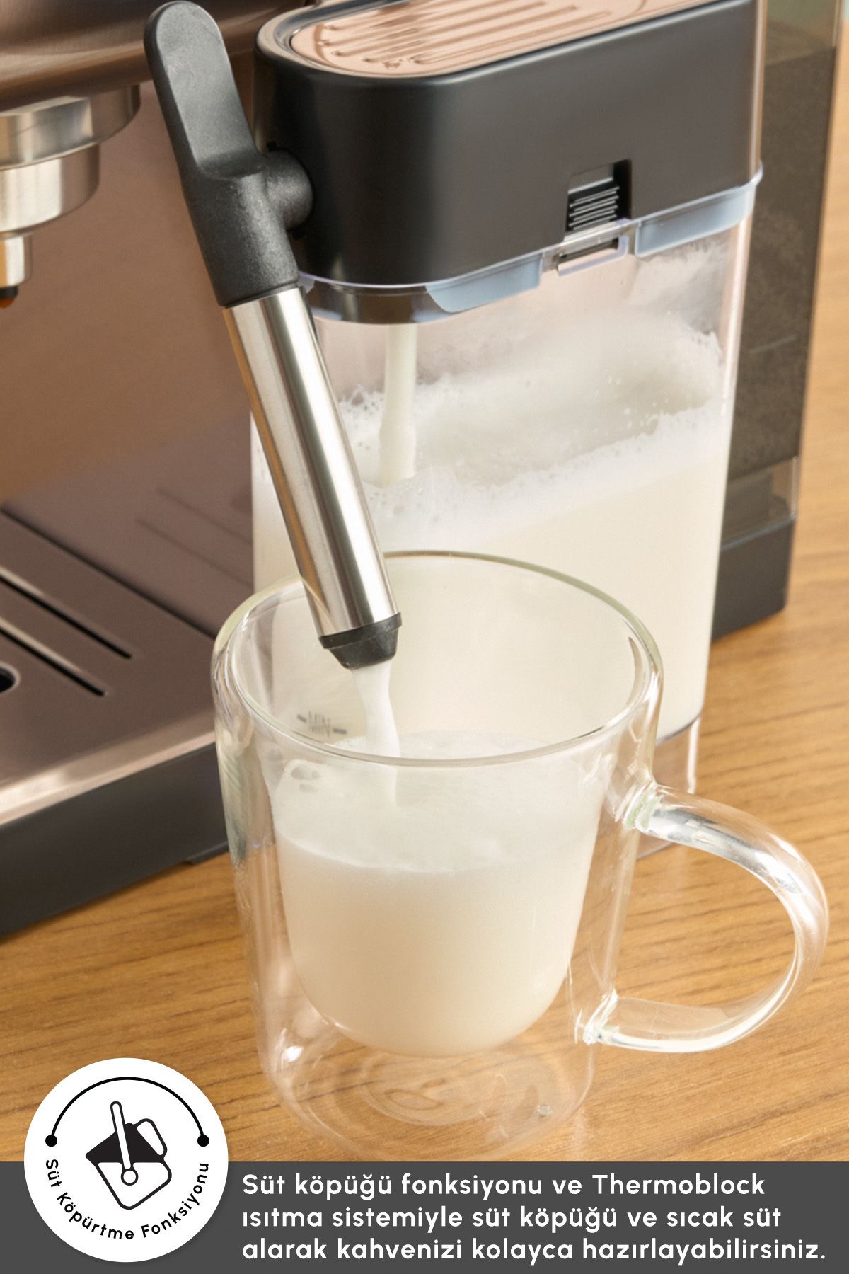 Karaca-Mycaffee Barista S20 Automatic Espresso and Latte Machine with Integrated Milk Reservoir Silver 8