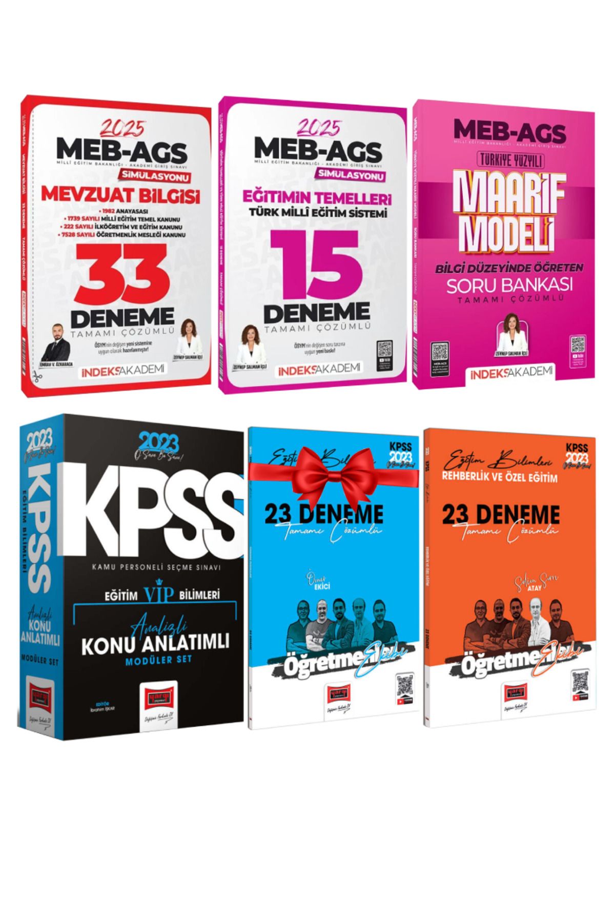 İndeks Akademi MEB AGS Emrah Vahap Zeynep Salman Mevzuat Bilgisi+Eğitimin Temelleri Deneme+Maarif Modeli Soru Banka