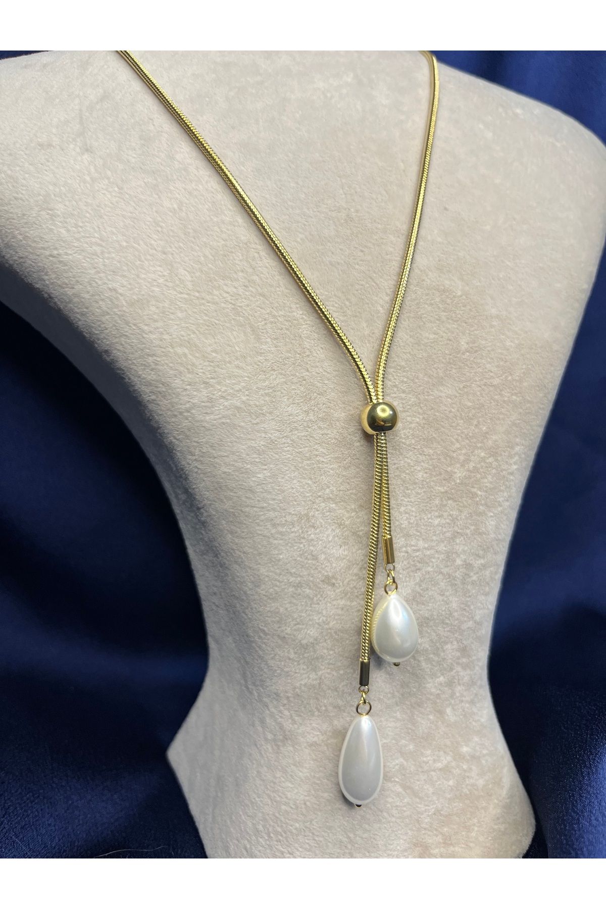 Fam&Co Jewelry Ayarlanabilir Damla İnci Uçlu Kolye – Minimal ve Şık Dokunuş