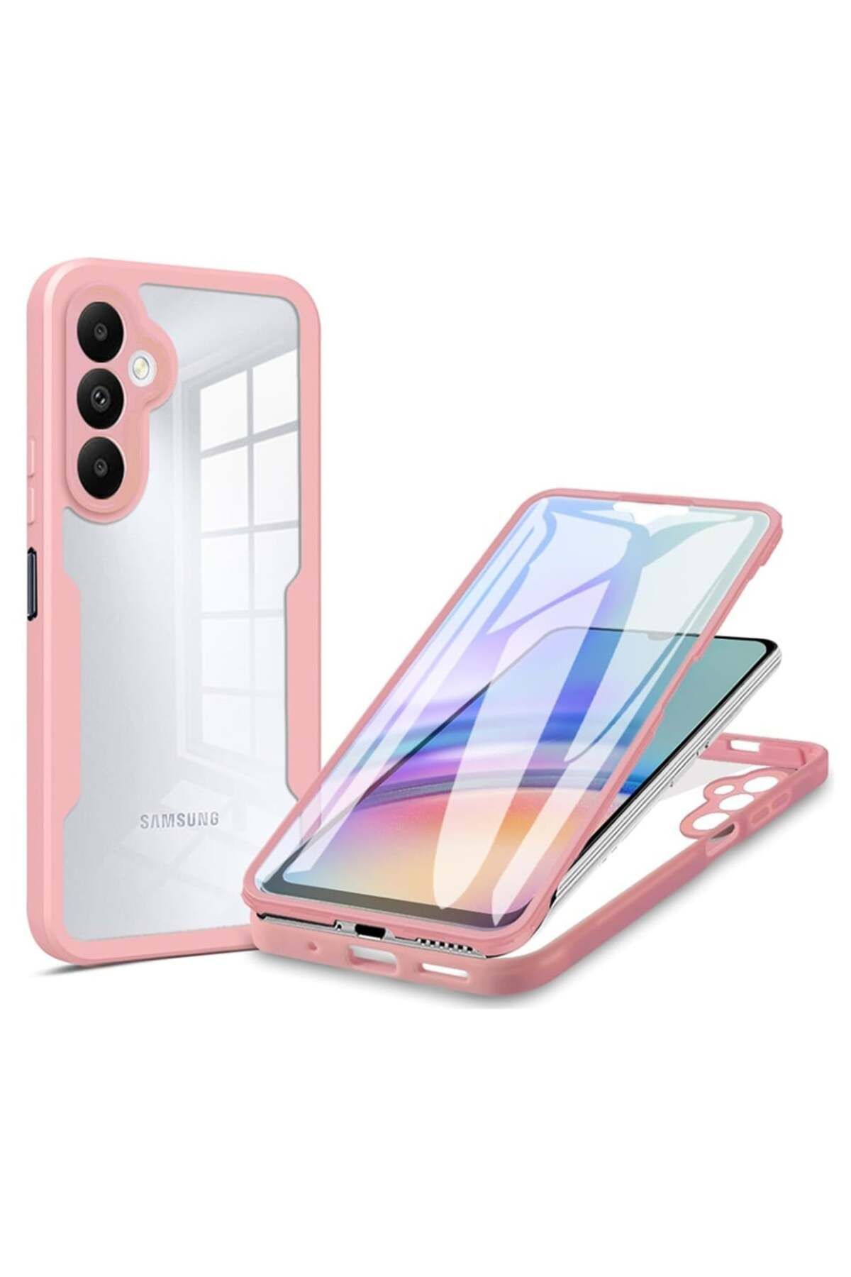 SKYDDAR INNOVATION-Husă + protecție ecran pentru Samsung Galaxy A25, [Pachet 360°] ColorVerse, roz, set cu autocolant 1