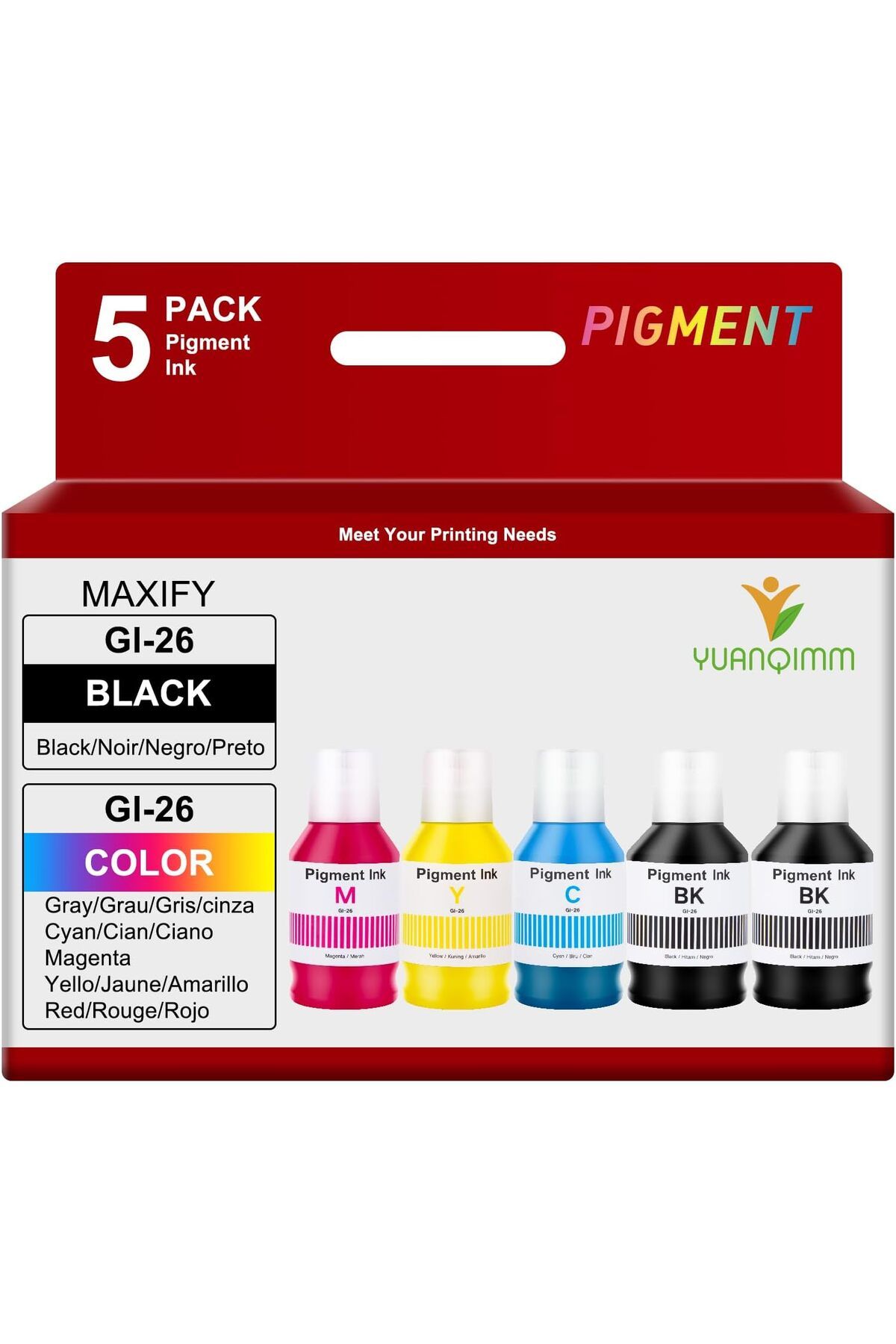Canon Gı-46 MUADİL Mürekkep Takım / Maxify Gx6040 / Gx6050 / Gx7040 / Gx7050 / Gx7055 5 ADET