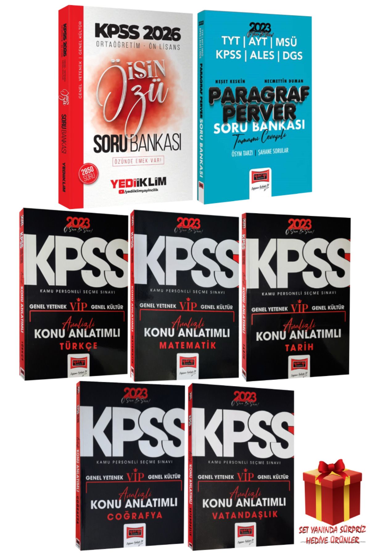 Yediiklim Yayınları 2026 KPSS Ortaöğretim Ön Lisans İşin Özü Soru Bankası+ Yargı Konu Anlatımlı Modüler Set+ Paragraf