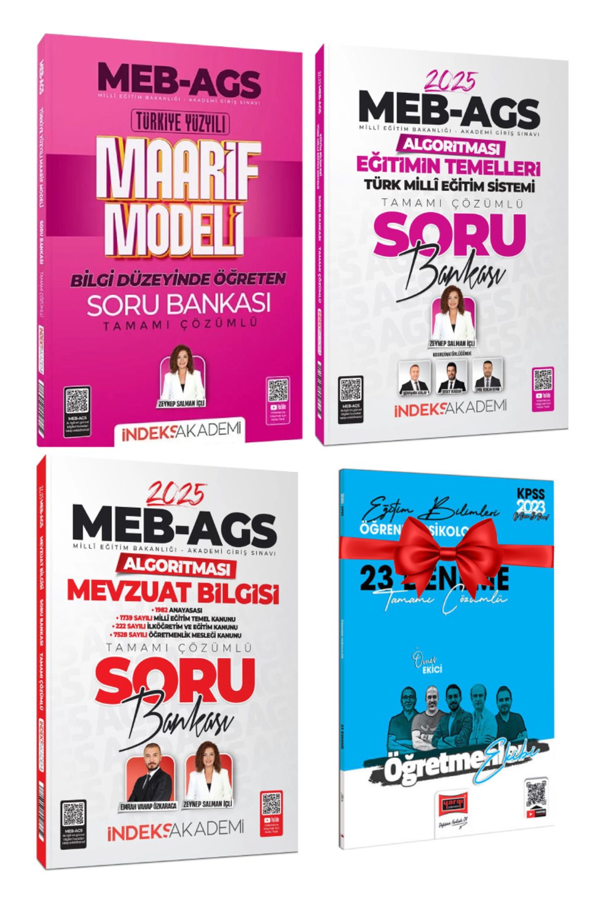 İndeks Akademi MEB AGS Emrah Vahap - Zeynep Salman Mevzuat Bilgisi+ Eğitimin Temelleri+ Maarif Modeli Soru Bankası
