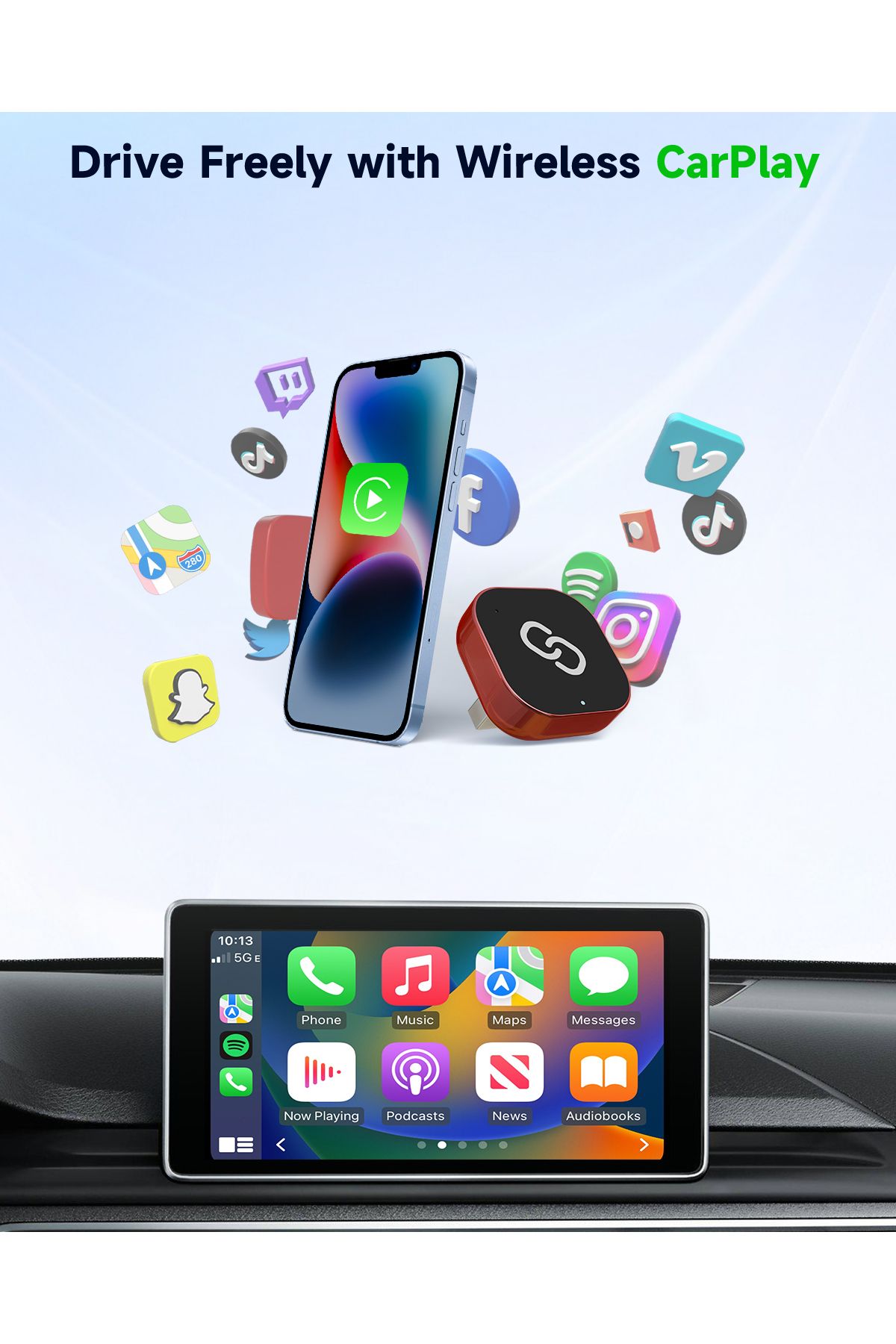 Choice-2 In 1 Wireless Carplay Adapter Plug & Plug Auto Connect No Delay Converts Wired To Wireless Comp... 2