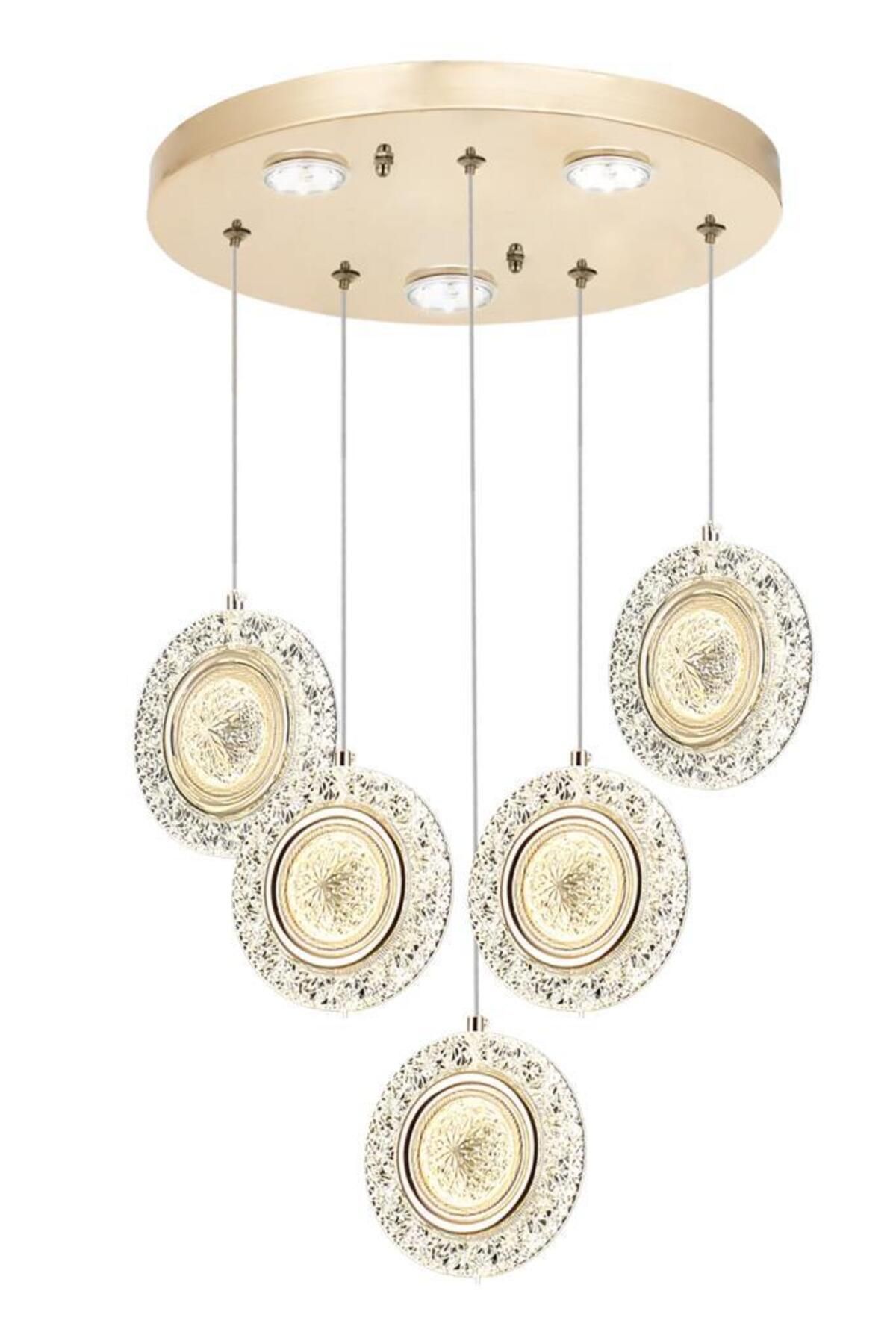 Eray Aydınlatma 3032-4+1 5li Sarkıt 3 Renk Led Avize
