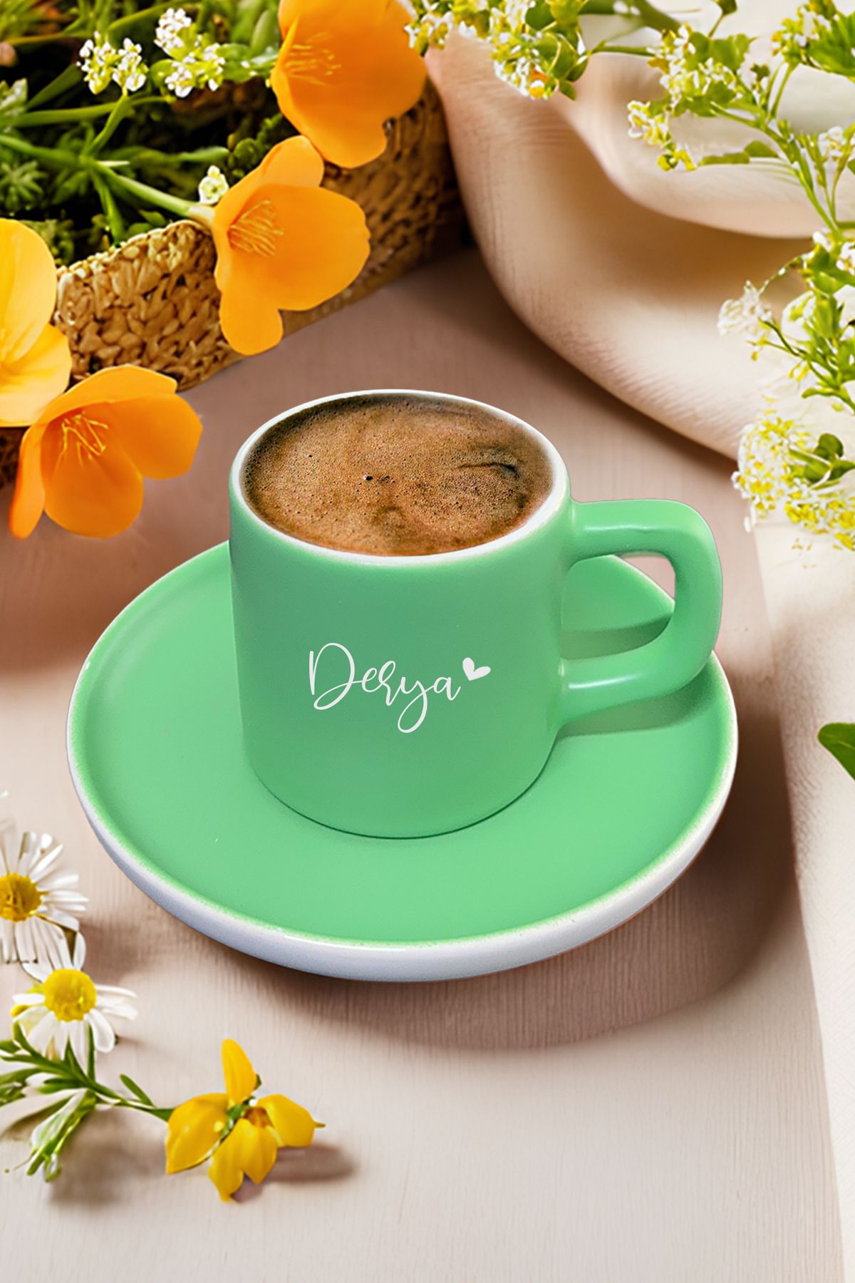 HEDİYEDİYE Kişiye Özel İsimli Kahve Fincanı