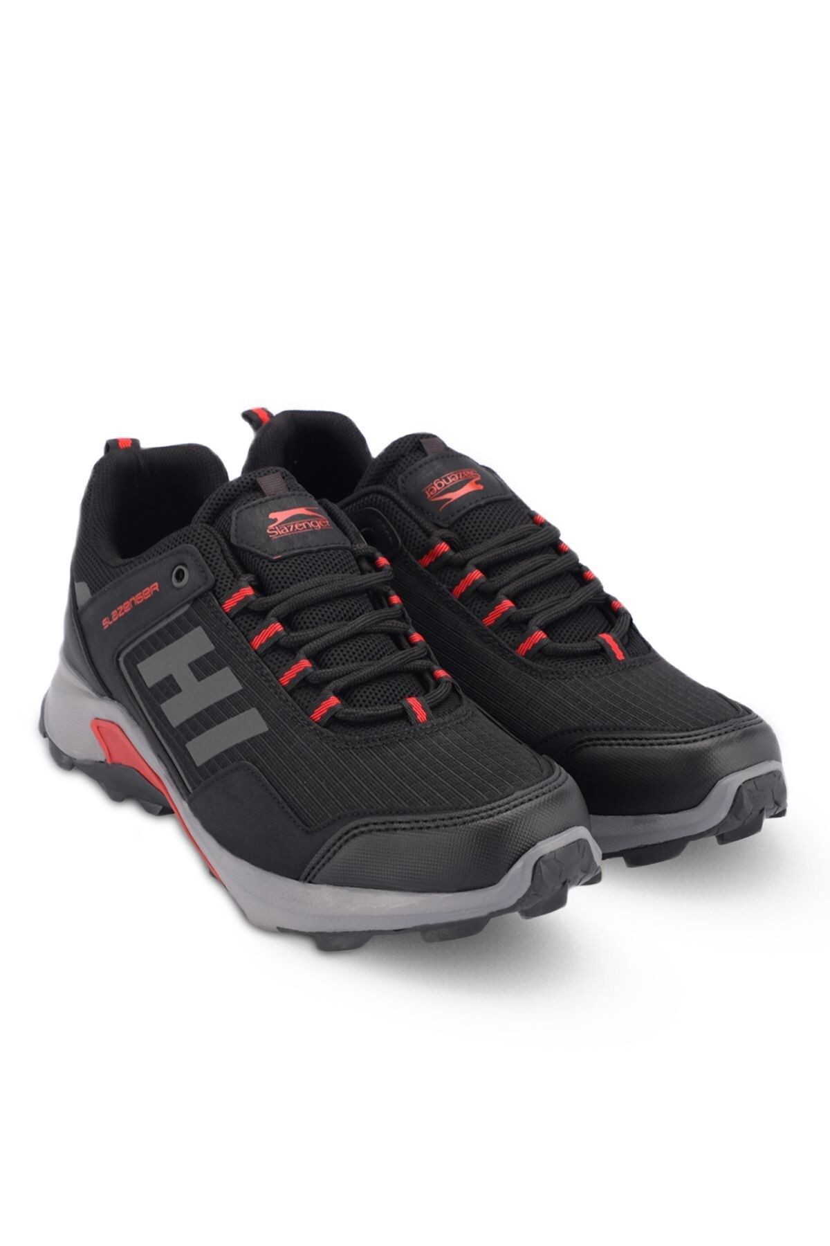 Slazenger Kışlık Suya Dayanıklı Bağcıklı Erkek Outdoor Ayakkabı Siyah Kırmızı