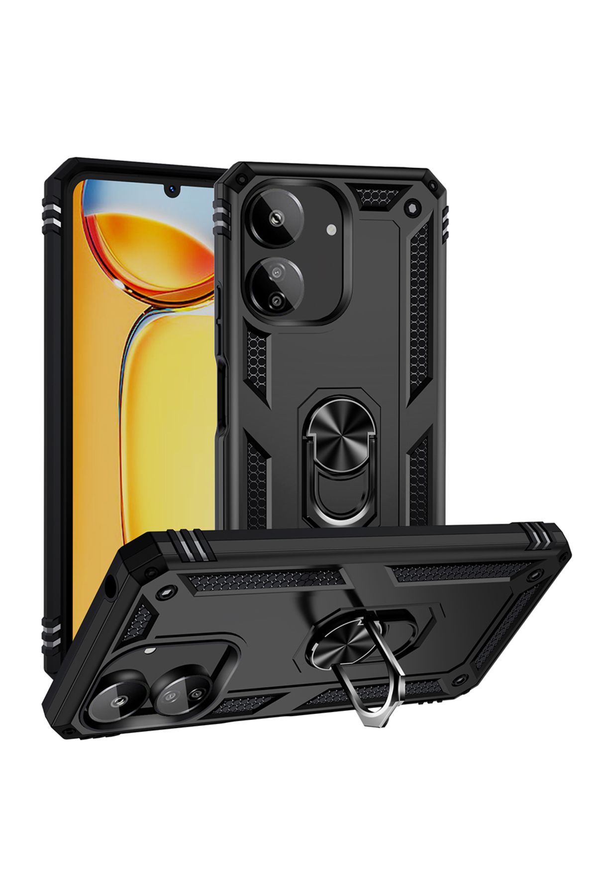 HTstore Xiaomi Uyumlu Redmi 13C Kılıf Zore Vega Kapak-Siyah