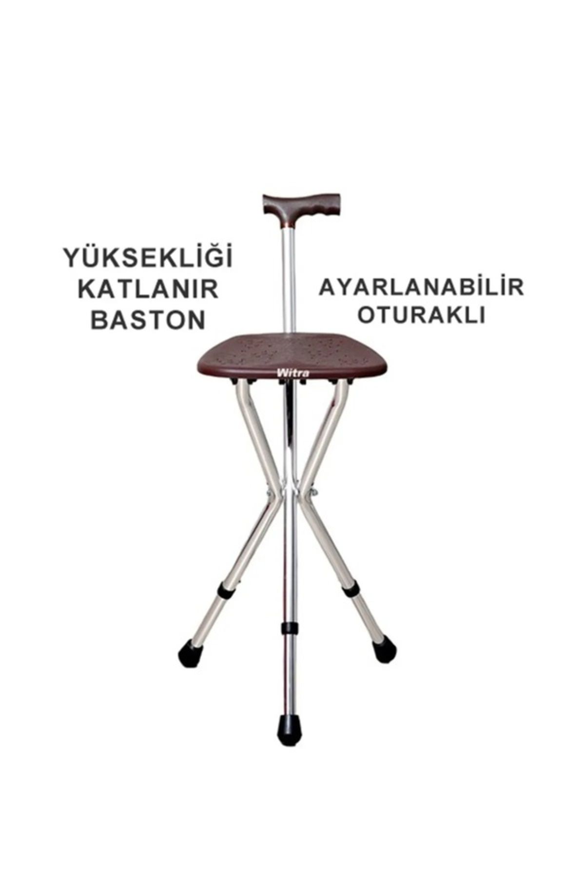 karagül AYARLANABİLİR OTURAKLI TABURE - OTURAKLI BASTON - İTHAL - ALÜMİNYUM GÖVDE