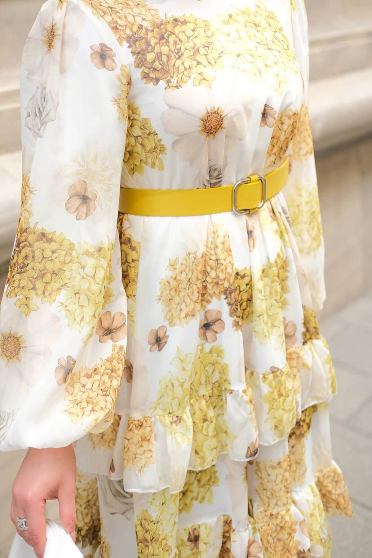 Butik Kadın Çiçek Desenli Şifon Elbise