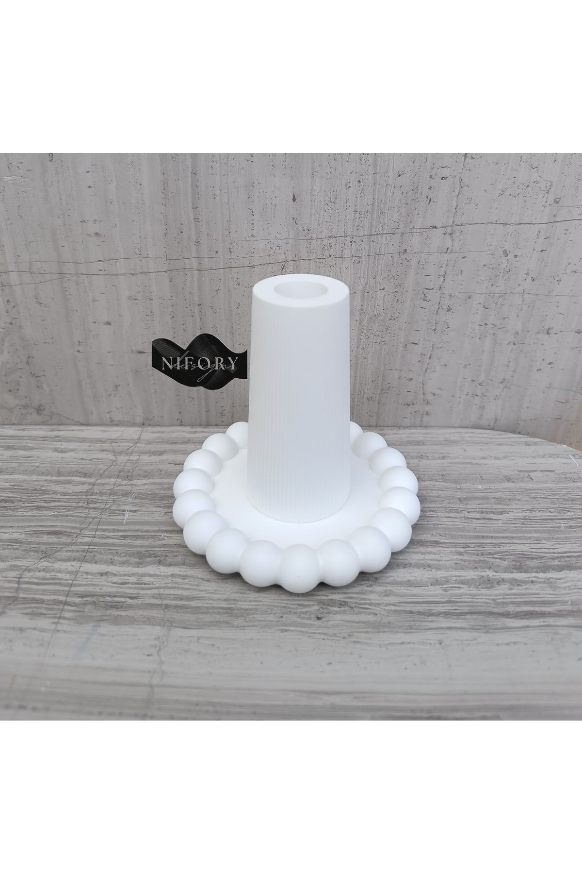 Nifory 520-N062 Dekoratif Beton Sunum Aksesuar Set Beton Biblo Organizer Takımı Çok Amaçlı Dekoratif Set