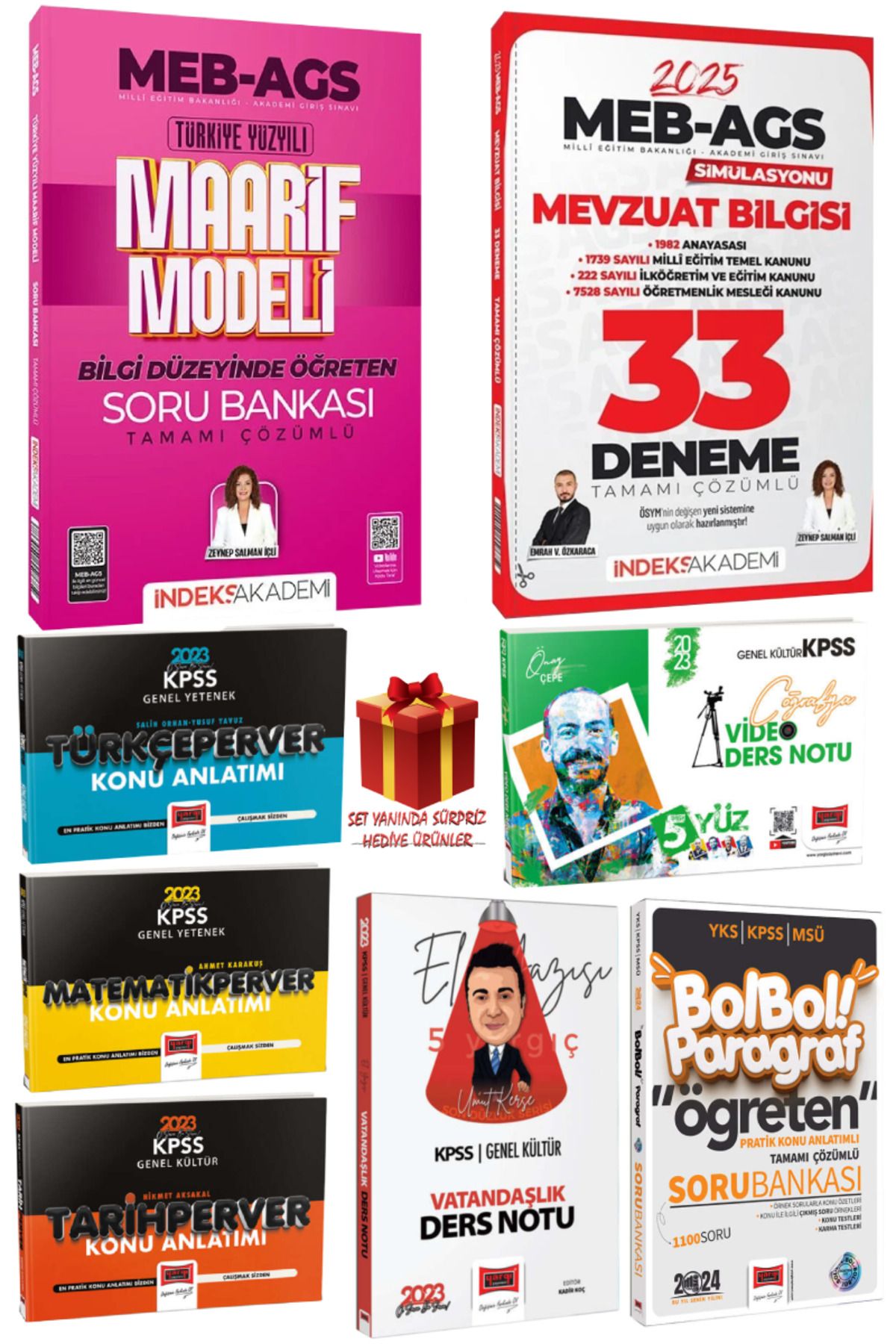 İndeks Akademi 2025 MEB-AGS Maarif Modeli SB+Mevzuat Deneme+Tüm Dersler Konu+Paragraf SB|Zeynep Salman-Emrah Vahap
