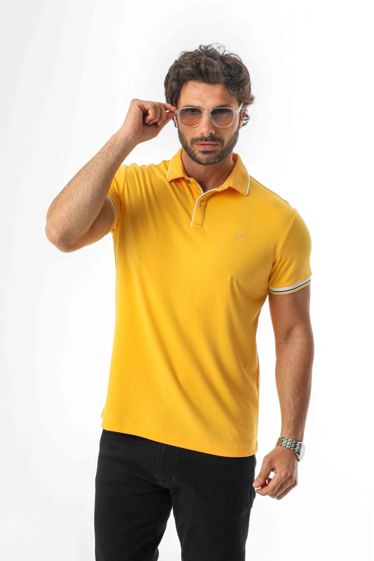 Tony Montana Pamuklu Yumuşak Dokulu Kumaş Polo Yaka Düğmeli T-Shirt-6291