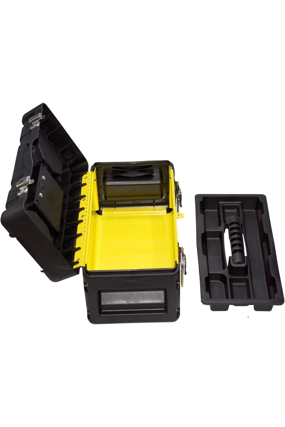 COOYA-19" portable professional tool box, plastic and steel, with handle and locking lid, for tool storage 3