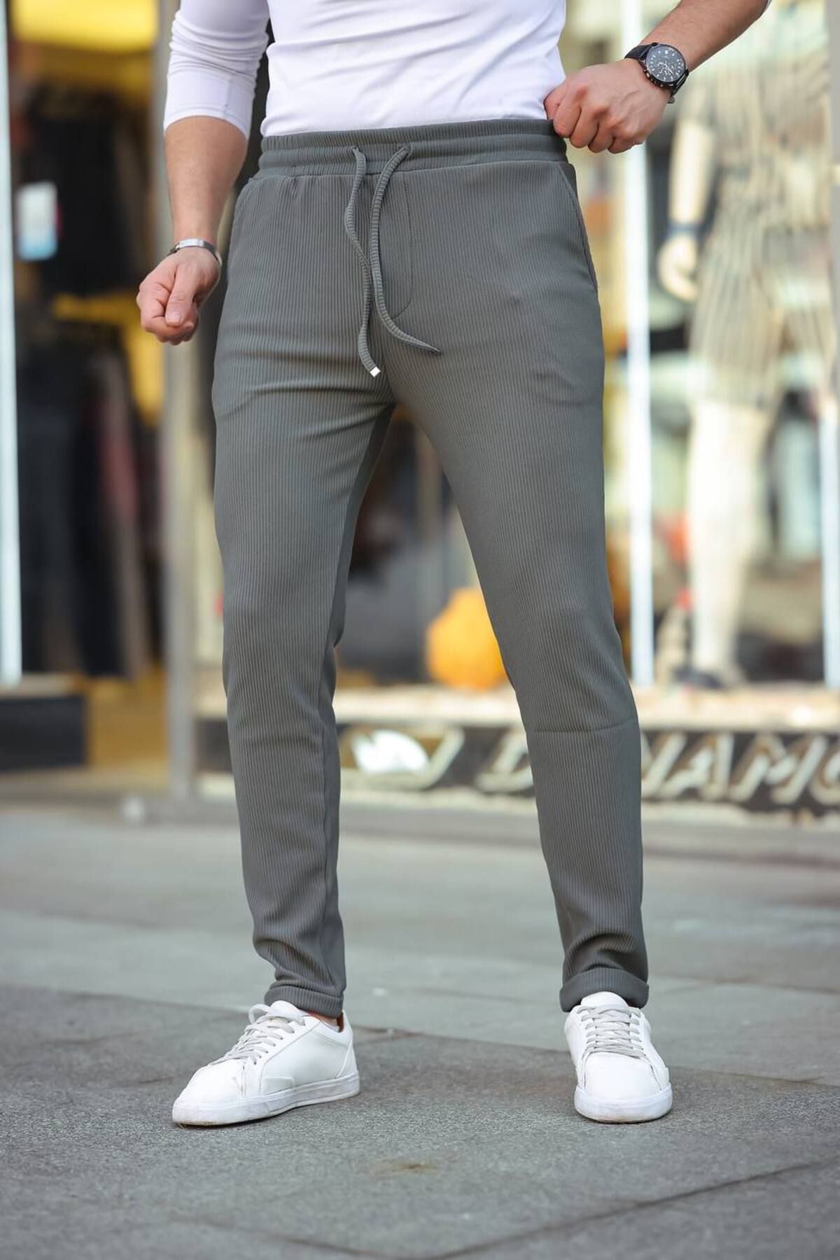 ROBERTO BORNOVA Beli Lastikli Jamber Jogger Pantolon