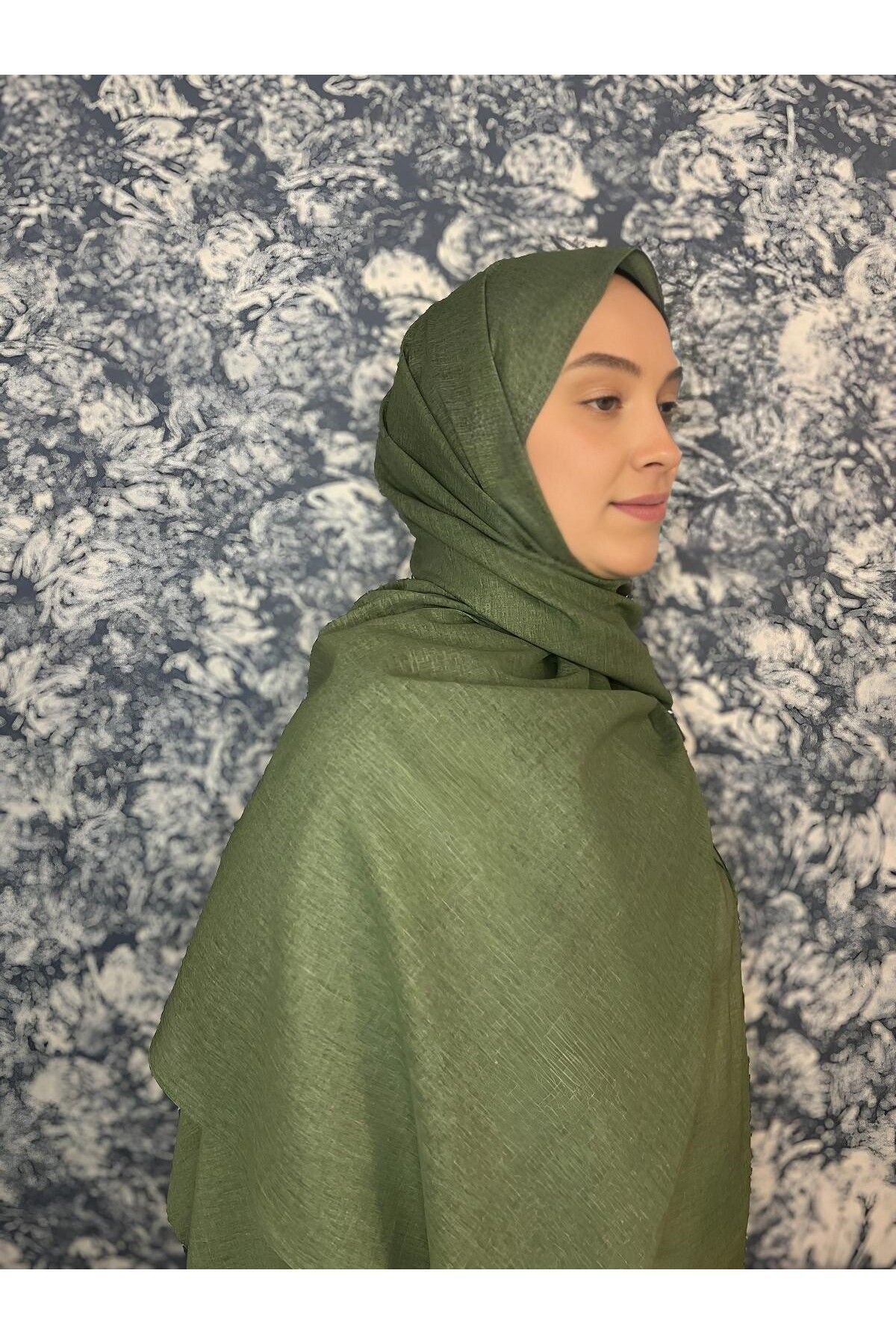 felah Lora Koleksiyonu | %100 Taşlanmış Pamuk Şal | Yeşil Şal