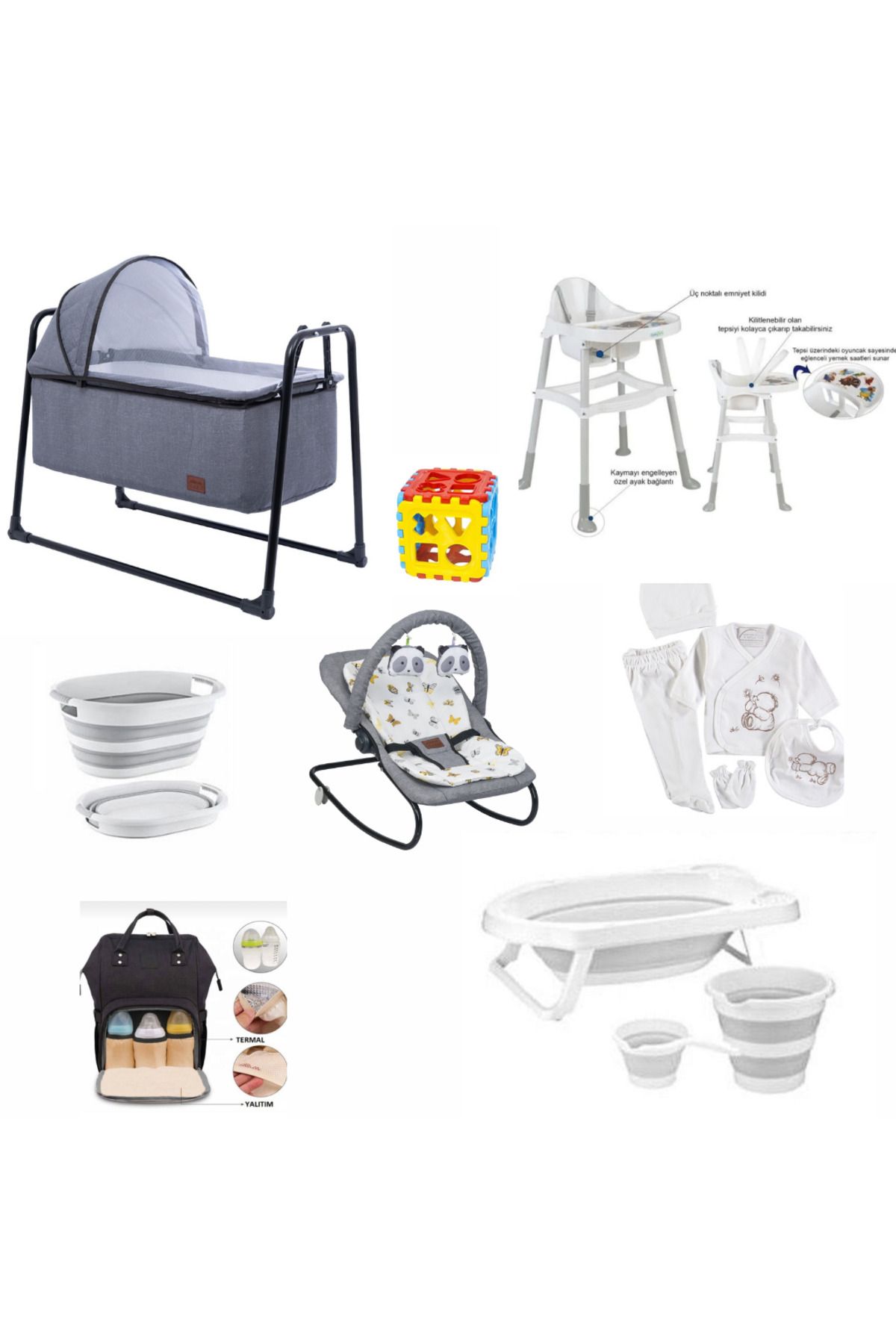 alderon baby TREND BEBEK SETİ BEŞİK ANA KUCAĞI MAMA SANDELYESİ KÜVET SETİ HASTANE ÇIKIŞI
