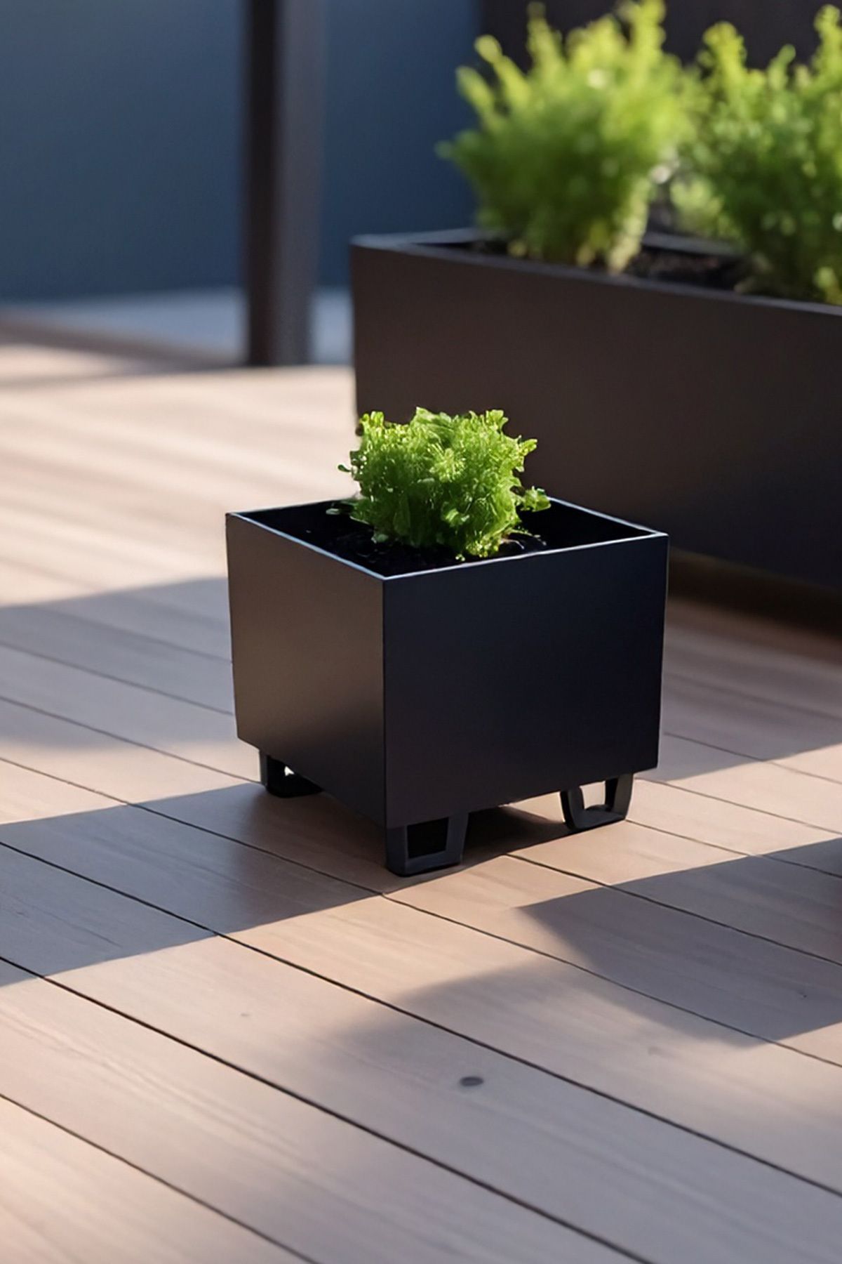 DEQQU Duracube Mini Boy Metal Saksı - 19x20x20cm Y-D-G (Kaynaklı & Hazır Kullanım)