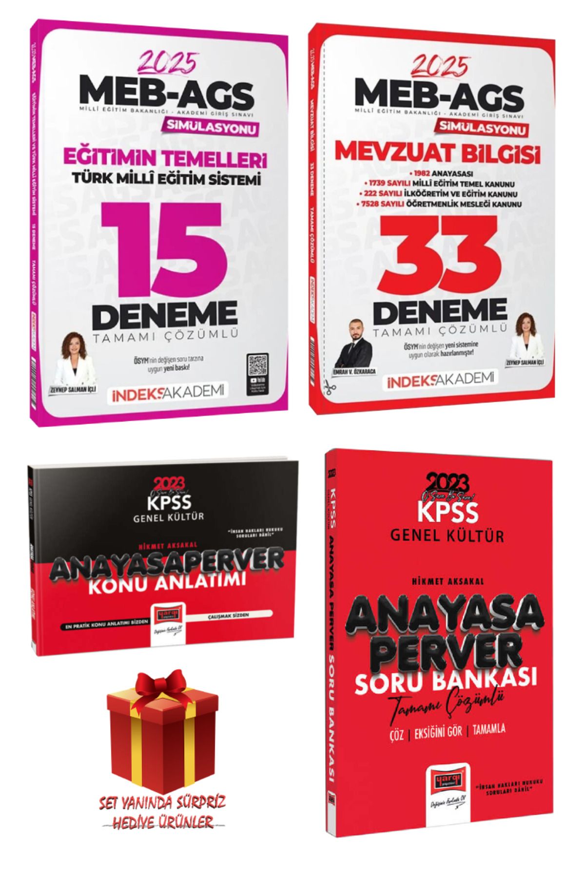 İndeks Akademi 2025 MEB-AGS Eğitimin Temelleri+Mevzuat Bilgisi Deneme+Anayasa Konu+SB | Zeynep Salman-Emrah Vahap