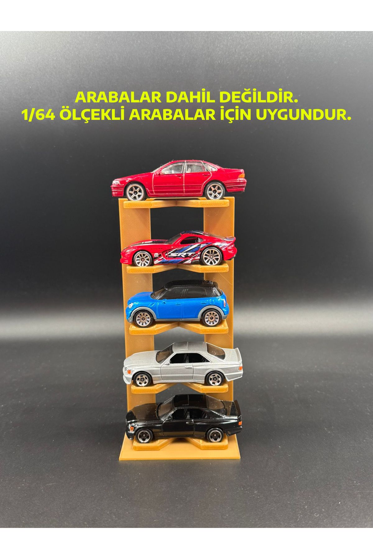 HOT WHEELS 1:64 Ölçek Araç Sergileme Standı - 5 Araçlık - Altın Sarısı
