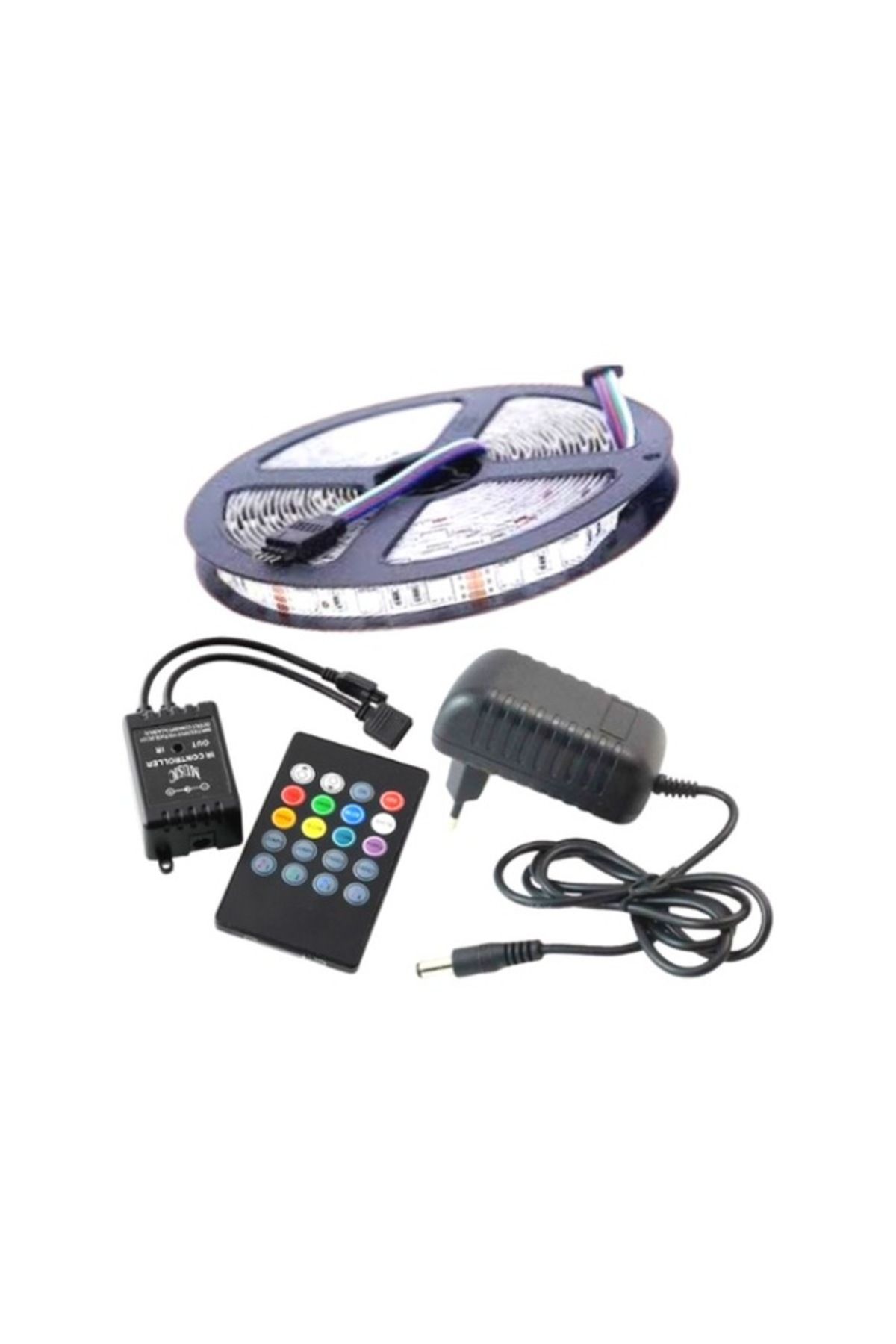 Asşerit Led Rgb Sese Ve Müziğe Duyarlı 2 Metre Kumandalı Set Tak Çalıştır 3 Çipli Tak Çalıştır