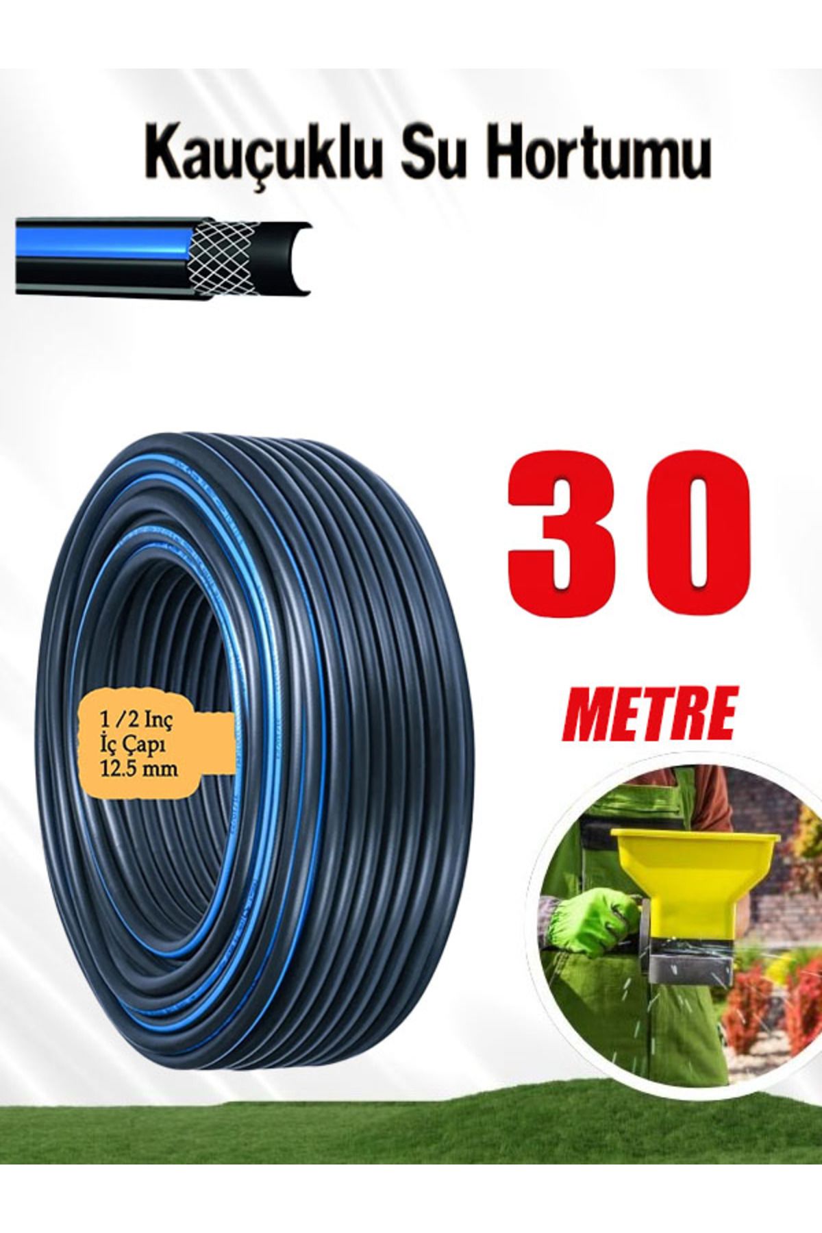 nublado Termo Kauçuklu Bahçe Hortumu 30 Metre Dayanıklı 3 Katlı Sağlam Su Sulama Yıkama Hortum 12.5 mm 1/2"s