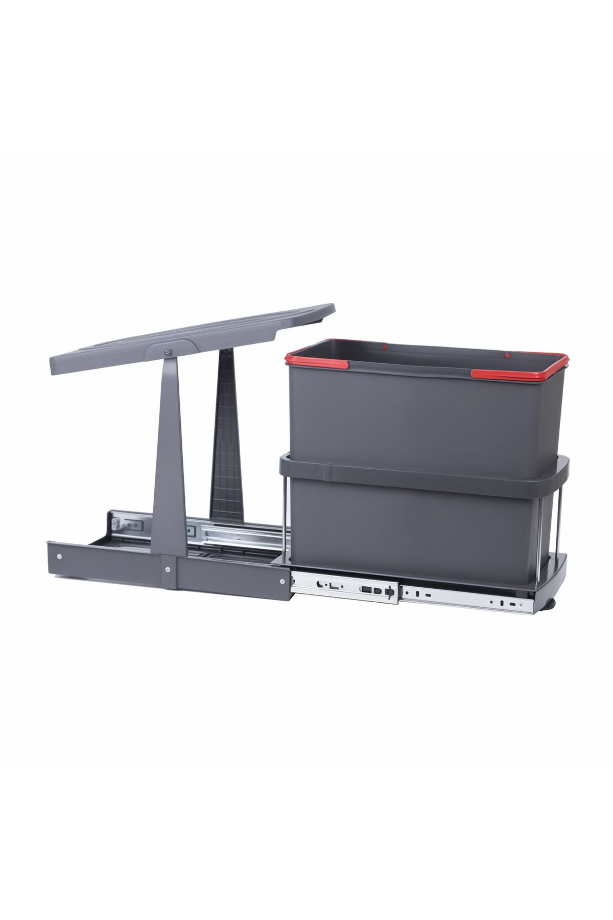 Pyramith Antrasit 24 Litre Teleskopik Raylı Çöp Kovası (P9157)