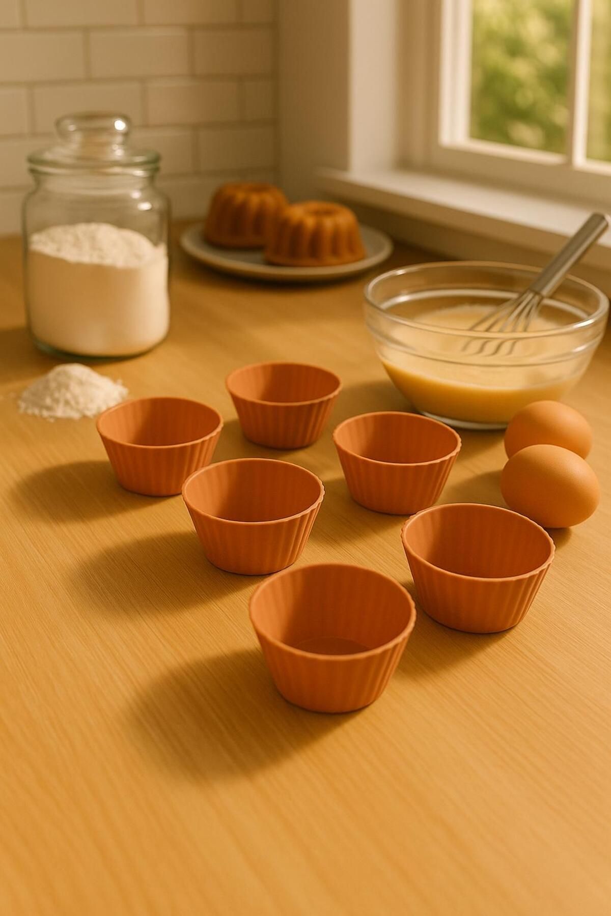Silicorner 6 Parça Silikon Airfryer Cup Cake, muffin Kek Kalıbı