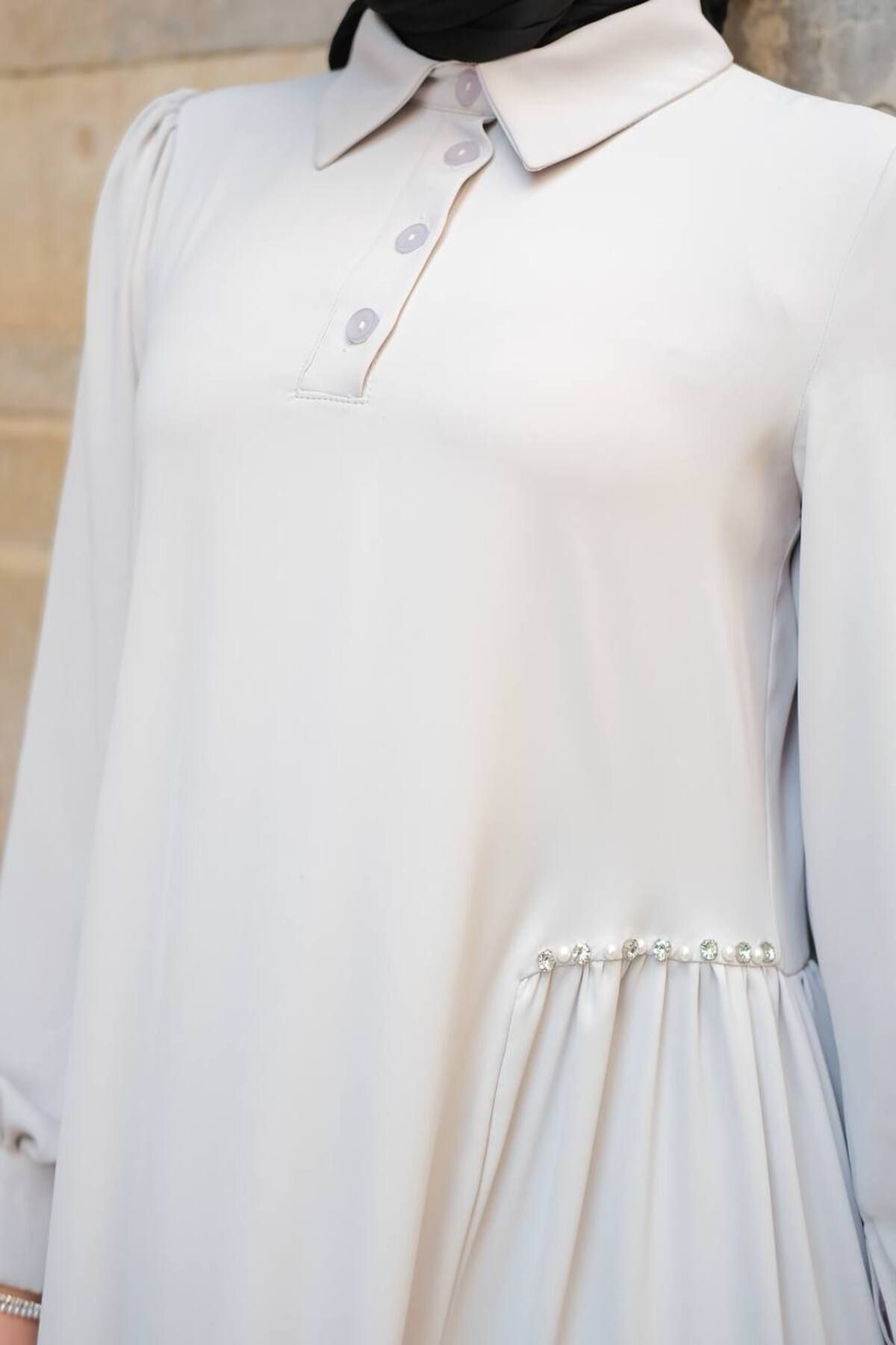 Butik Stone Detail Maxi Tesettür Elbise