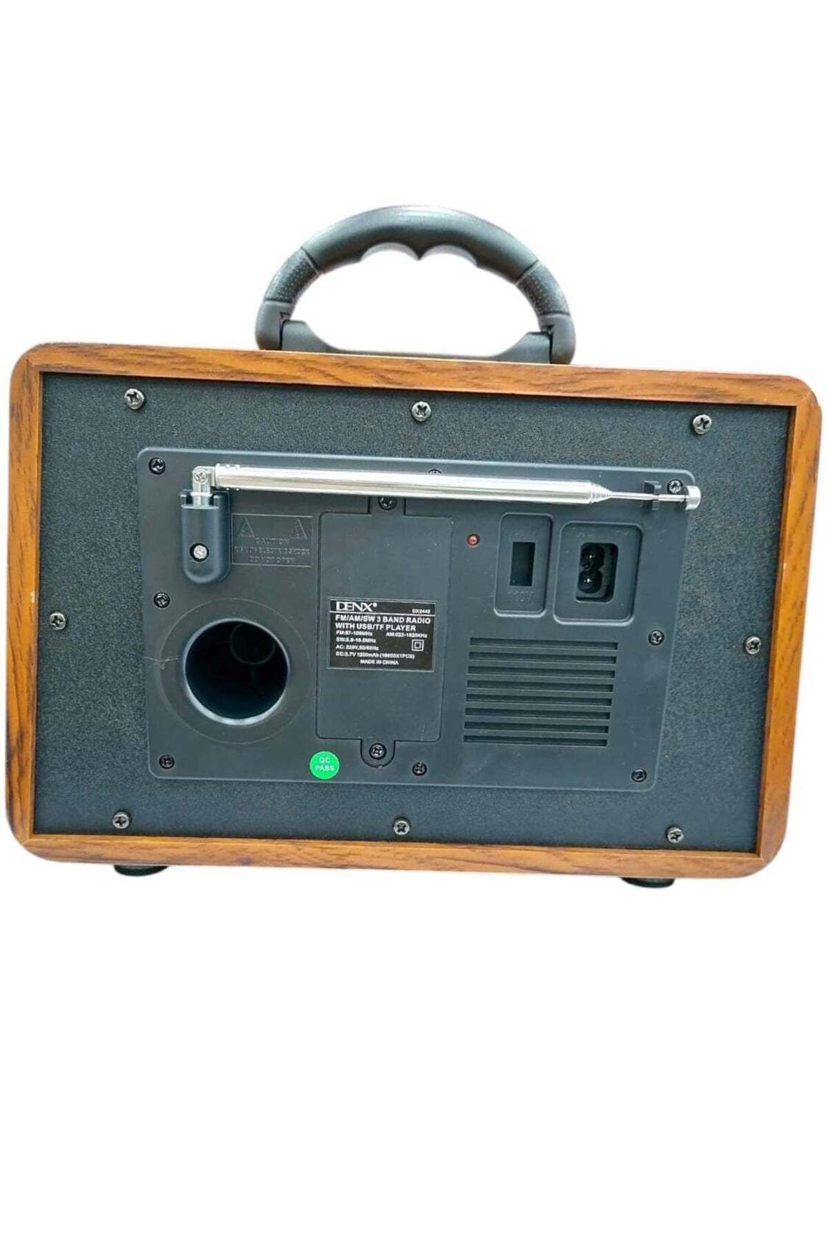 Denx-Rechargeable HI-FI Radio with Remote Control, Large Capacity Battery, Portable, Retro Style FM 5