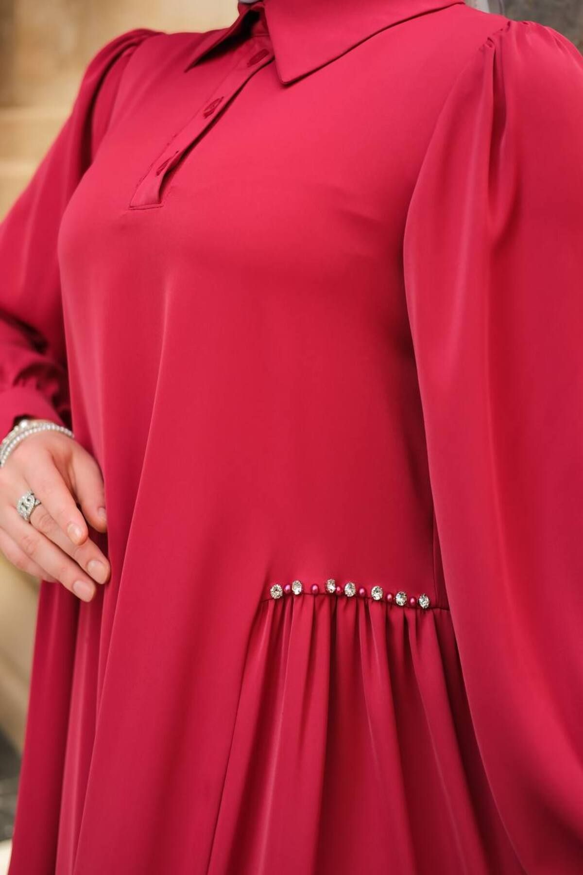 Butik Stone Detail Maxi Tesettür Elbise