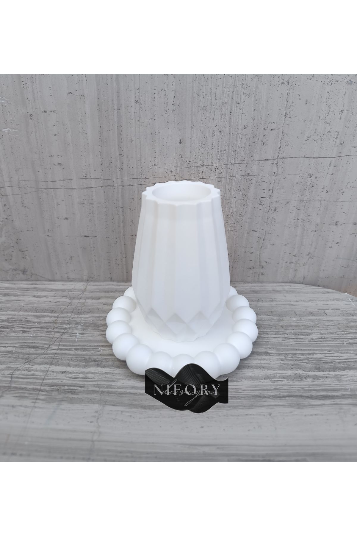 Nifory 520-N072 Dekoratif Beton Sunum Aksesuar Set Beton Biblo Organizer Takımı Çok Amaçlı Dekoratif Set