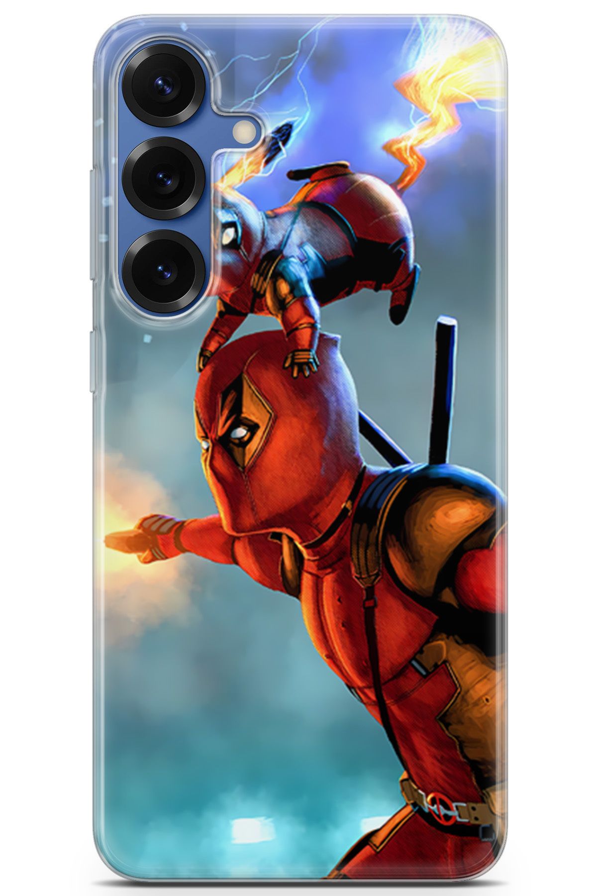 Kordilya Samsung Galaxy S25 Plus uyumlu Manga 24 Koruma Kılıfı Deadpool ve Pikachu