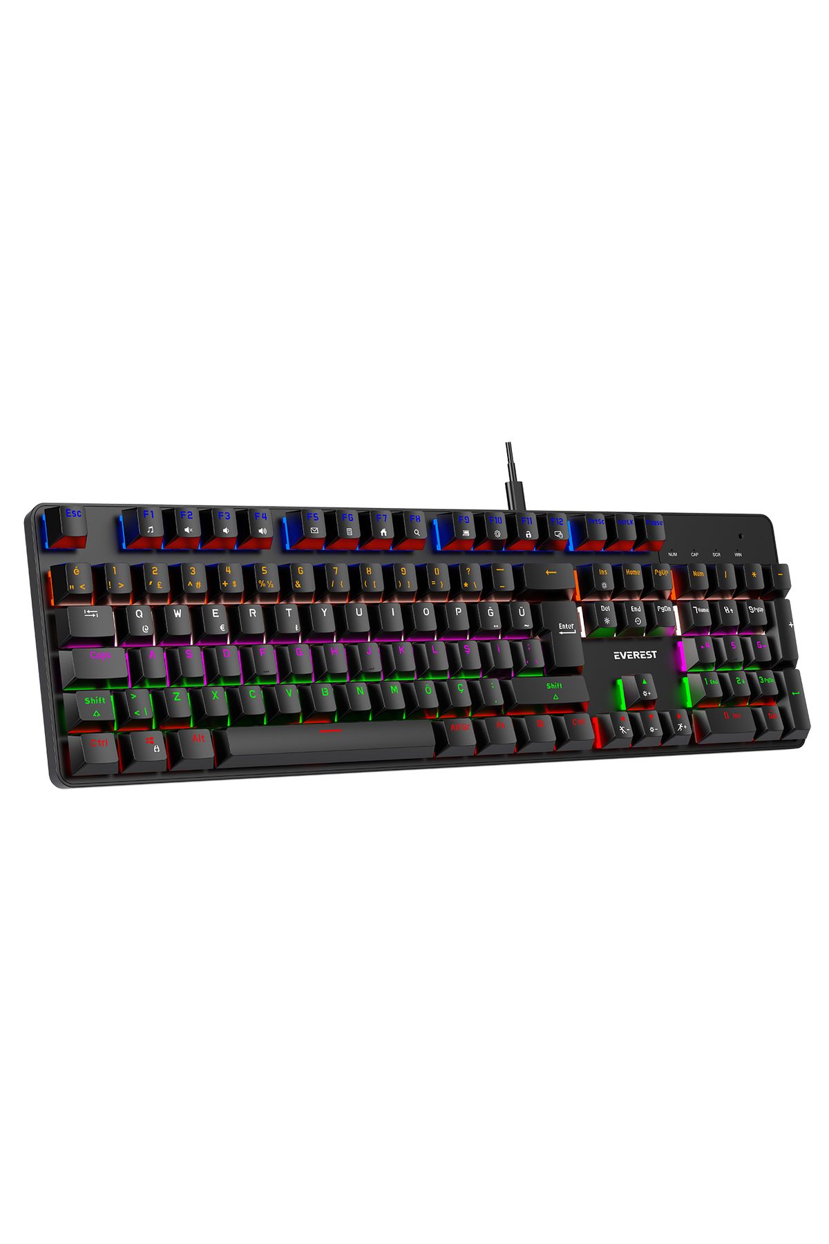 Everest KB-MK1 Lumos Siyah USB Rainbow Red Switch Full Anti-Ghosting Mekanik Oyuncu Klavye