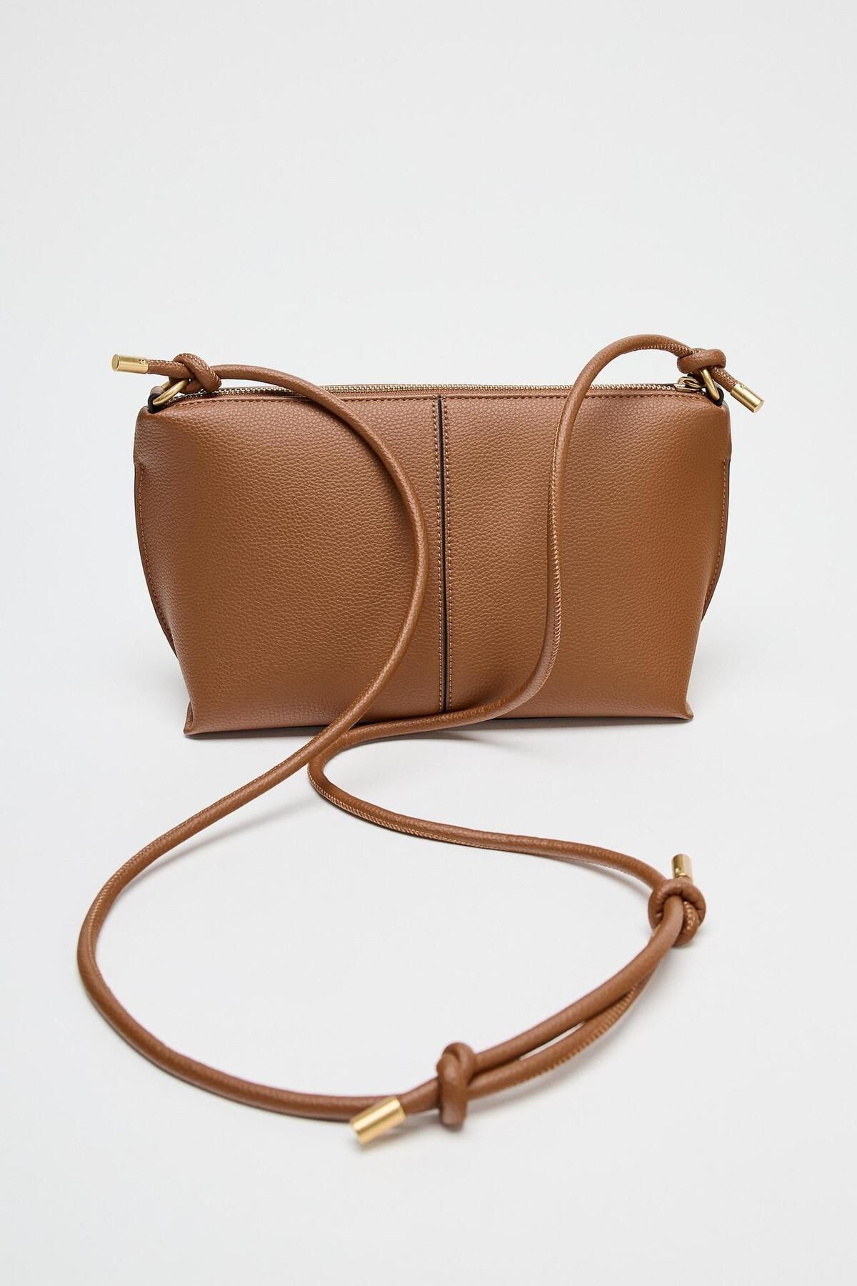 کیف شانه ای چند رنگ زنانه با بند مورب گره دار Zara
