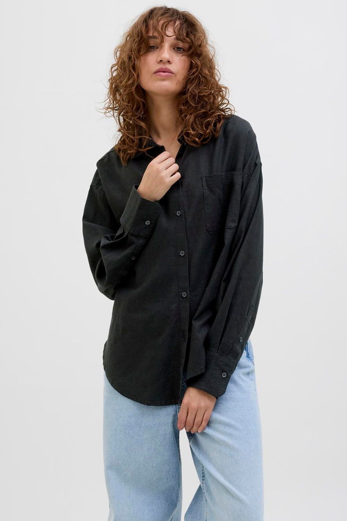 Jack & Jones Kadin Keten Karisimli Gömlek - Jamie