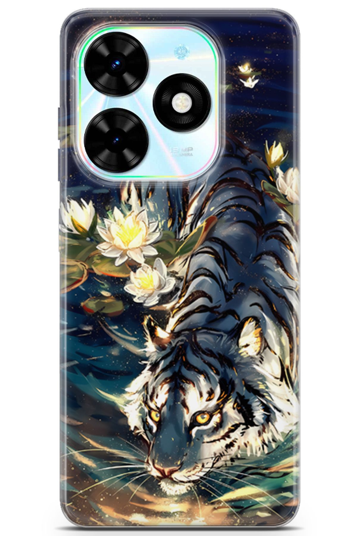 Uvilda Tecno Spark GO 2024 uyumlu Girls 17 HD Tasarım Kar Beyaz Kaplan