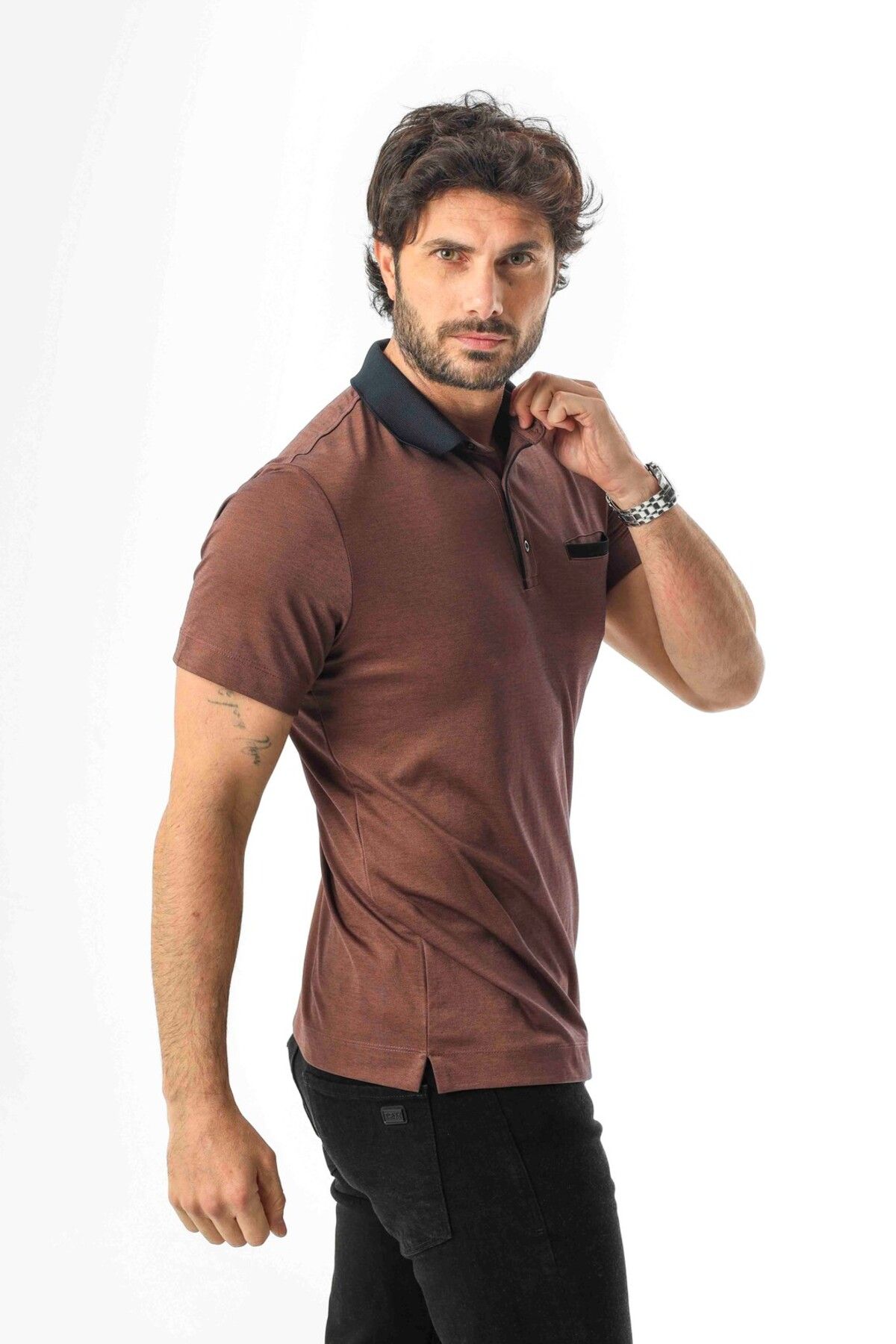 Tony Montana Polo Yaka Düğmeli Cepli Erkek T-Shirt-6274