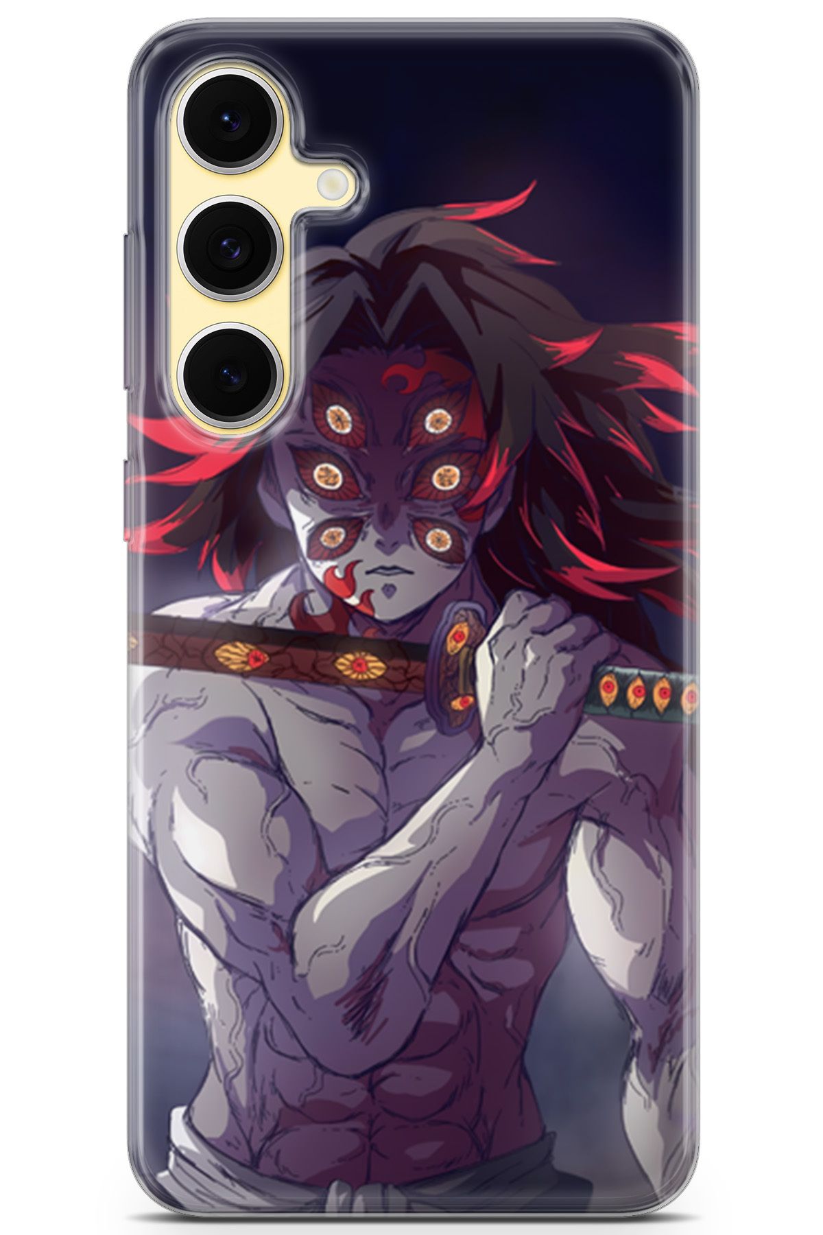 Kordilya Samsung Galaxy S24 FE uyumlu Manga 34 UV Kapak Kokushibo Kimetsu Demon