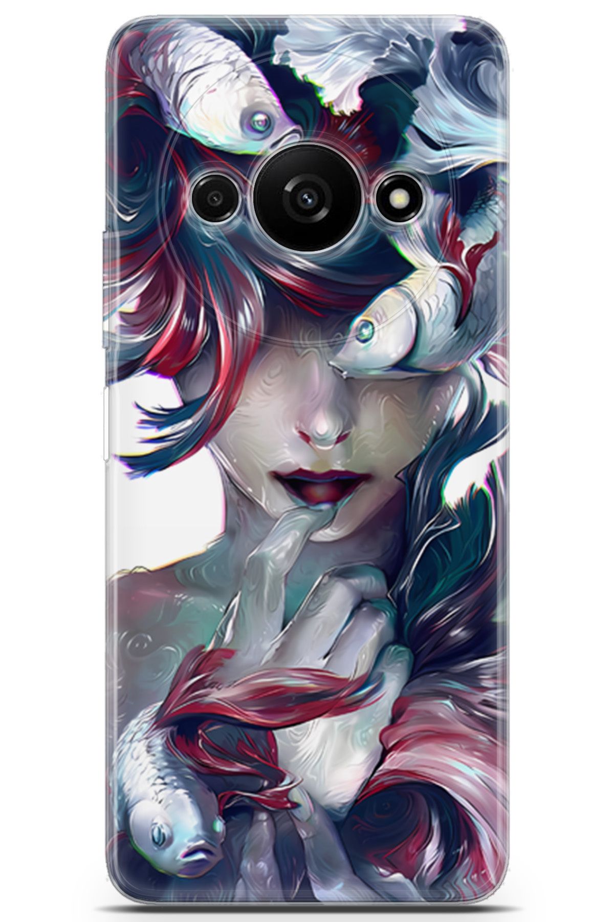 Uvilda Xiaomi Redmi A3 uyumlu Girls 5 HD Tasarım Balık Kadın