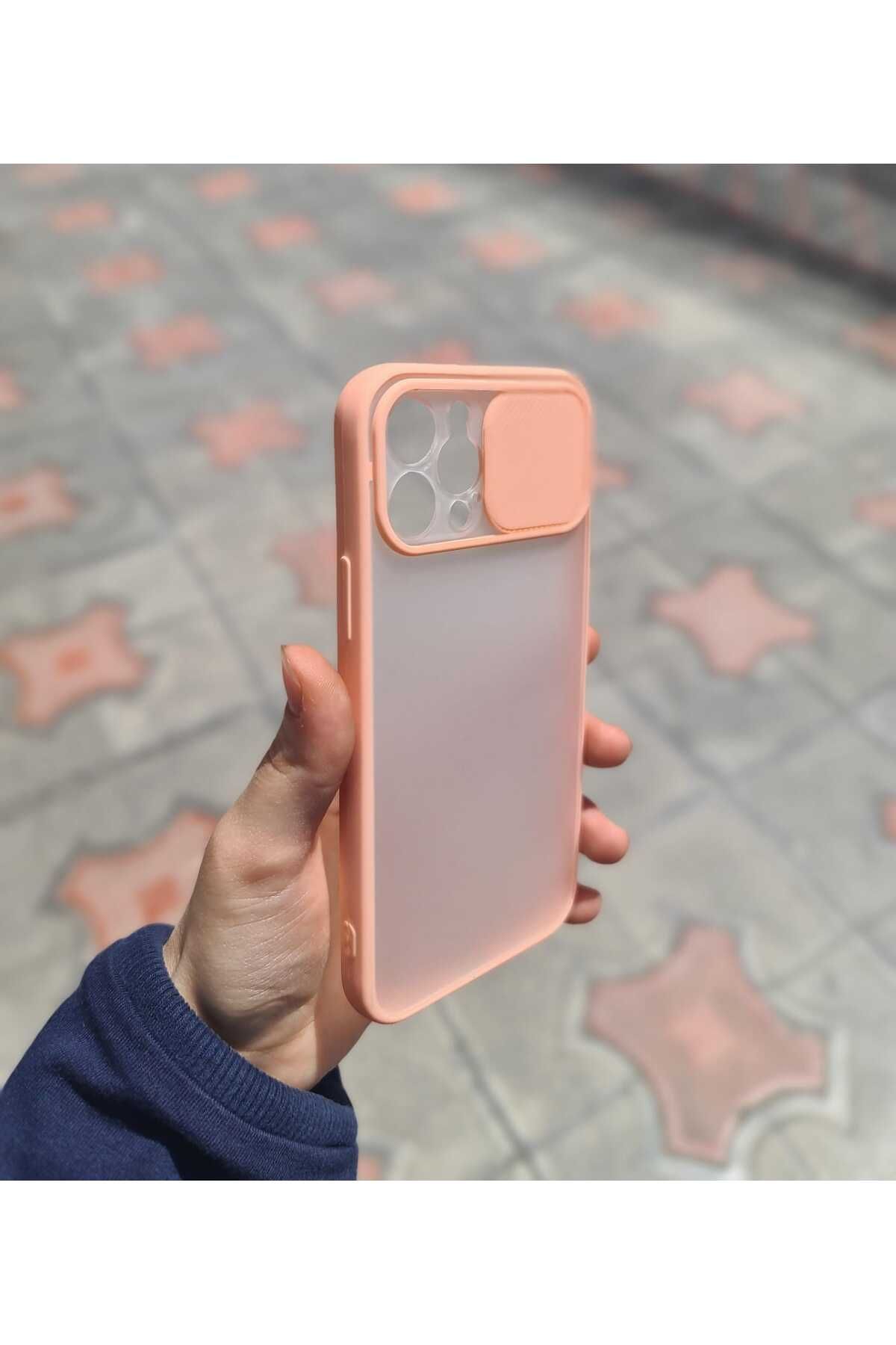 CEP-HANE Apple İphone 12-12Pro Uyumlu Kamera Korumalı Kızaklı Mat Sert Kapak Silikon Kılıf