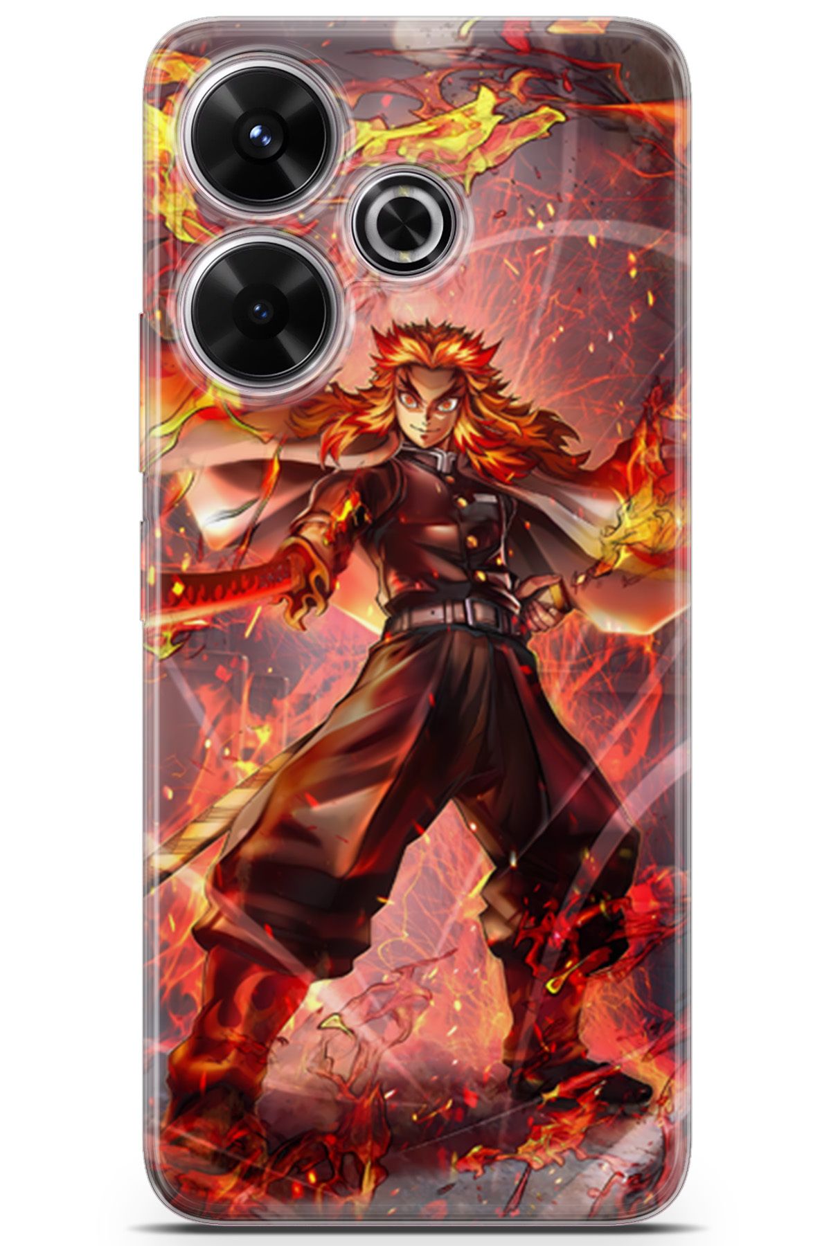 Kordilya Xiaomi Redmi 13 uyumlu Manga 40 HQ Baskı Kyojuro Rengoku Slayer