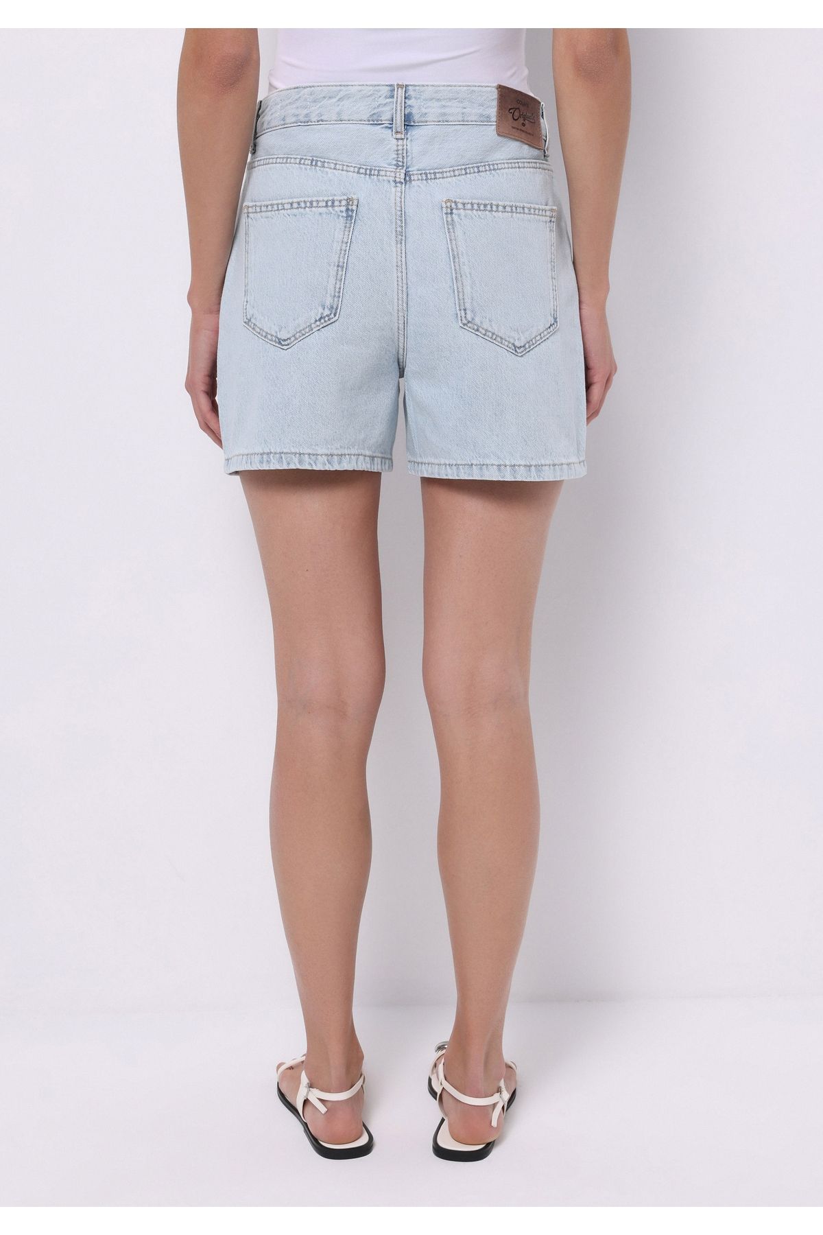 Colin's-Pantaloni scurți Mom Fit, cu talie înaltă, drepte, pentru femei Indigo Jean 2