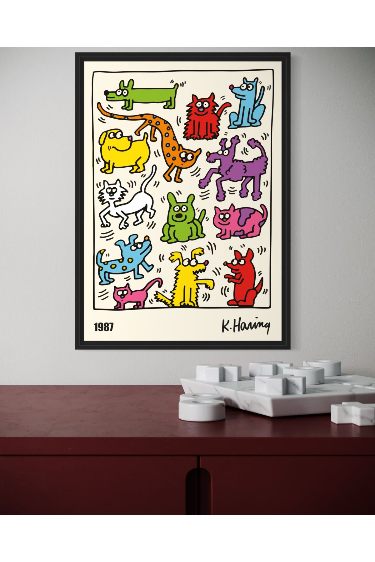 Woodsuppco Keith Haring Çerçevesiz Poster, Duvar Posteri, Sanatsal Poster, Duvar Dekoru