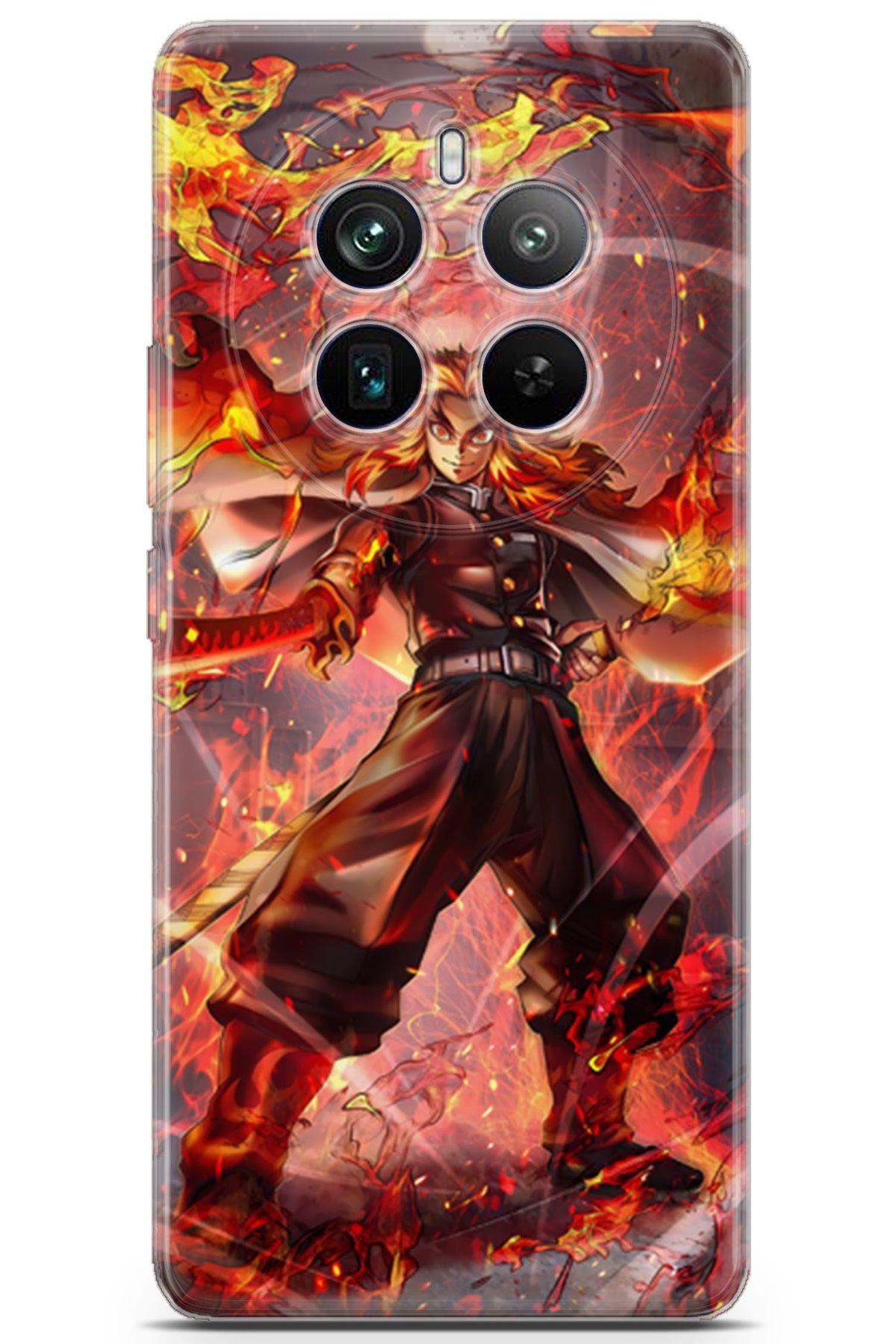 Kordilya Realme 12 Pro uyumlu Manga 40 UV Kapak Kyojuro Rengoku Slayer