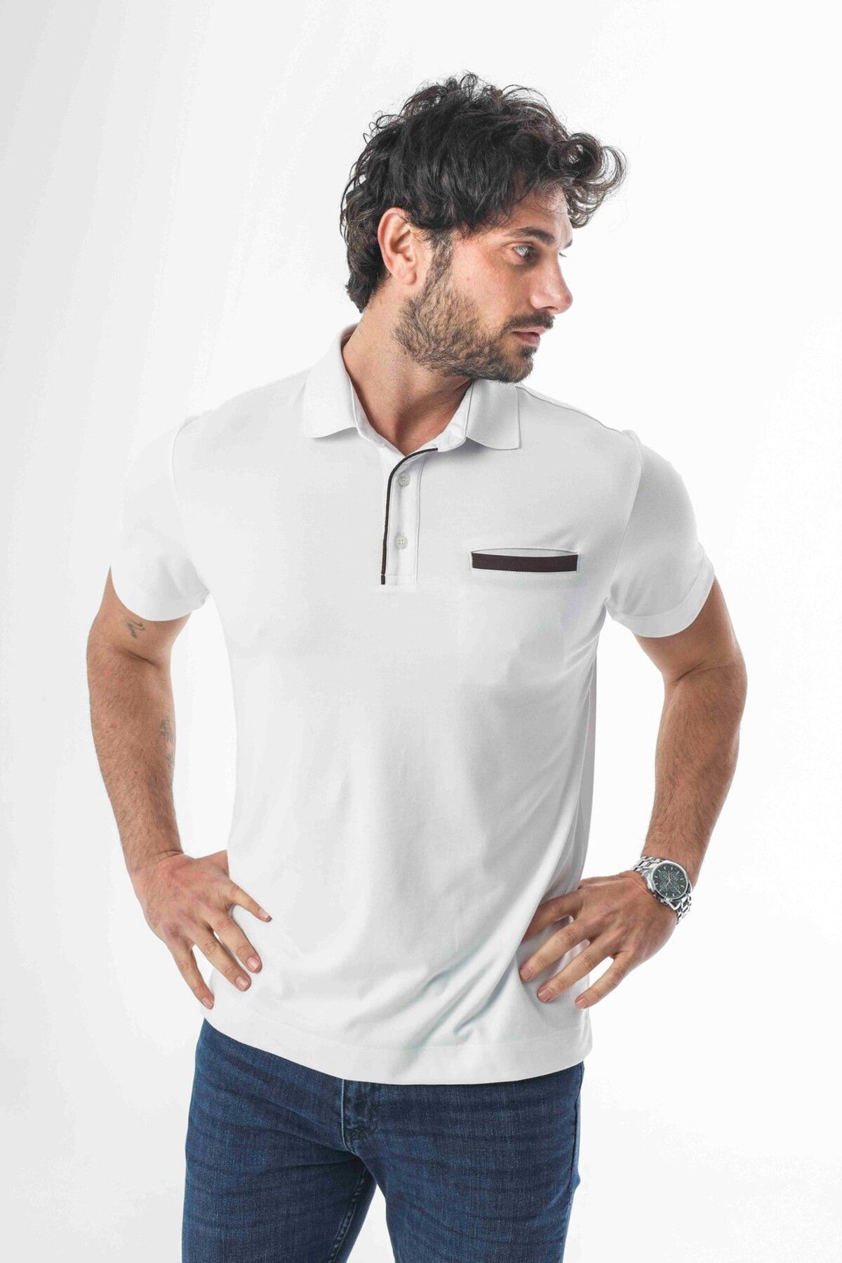 Tony Montana Polo Yaka Düğmeli Cepli Erkek T-Shirt-6274