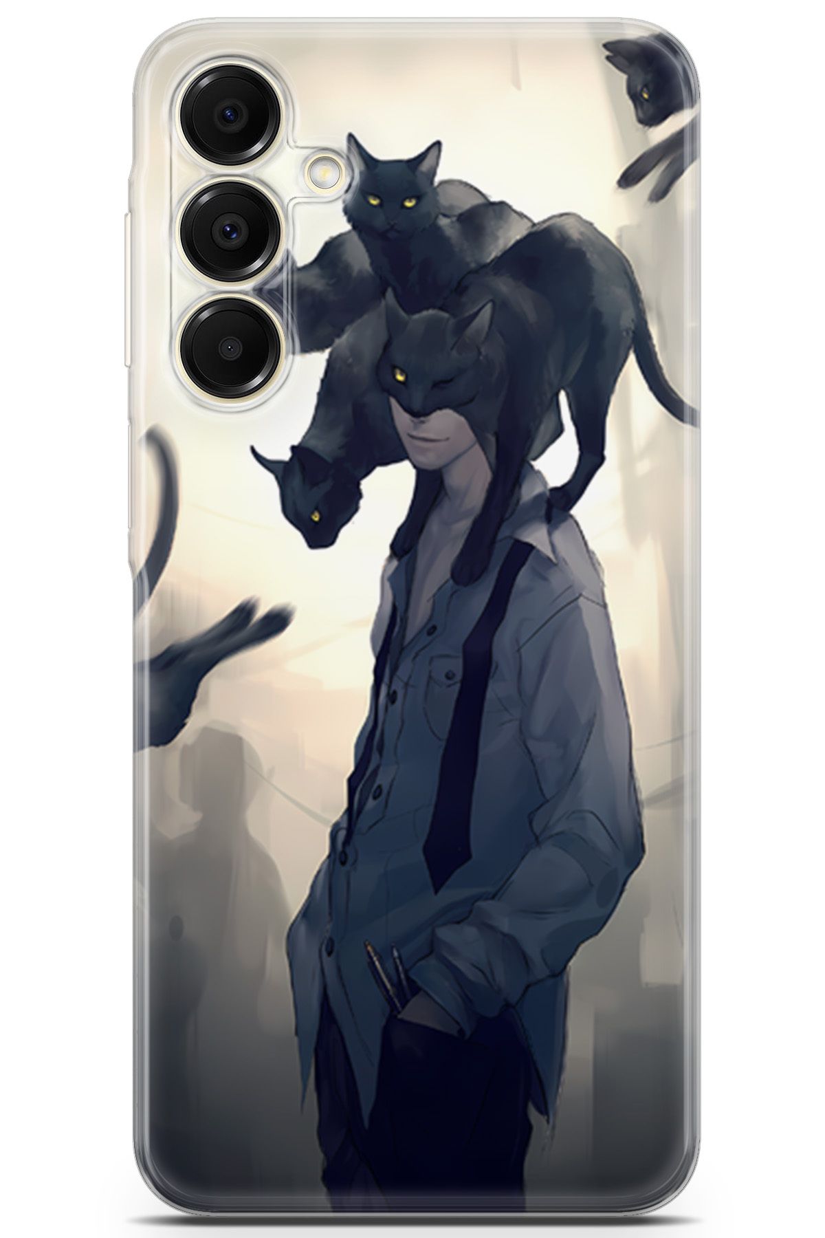 Uvilda Samsung Galaxy A16 uyumlu Girls 1 Koruyucu Kılıf Kara Kedi