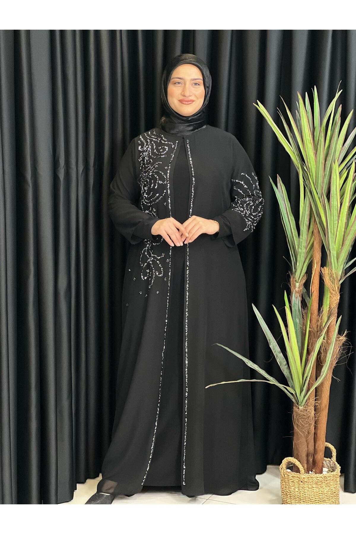 Butik büyük beden Sağ Tarafı Taşlı Abiye Elbise
